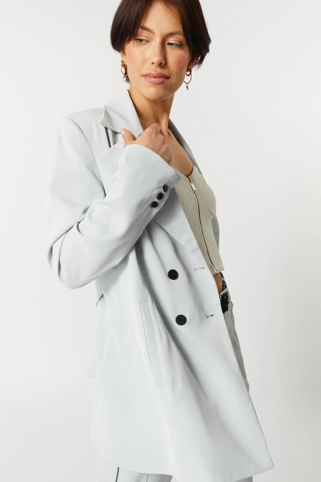 Veston gris semi-ample | Marta JOELLE Collection