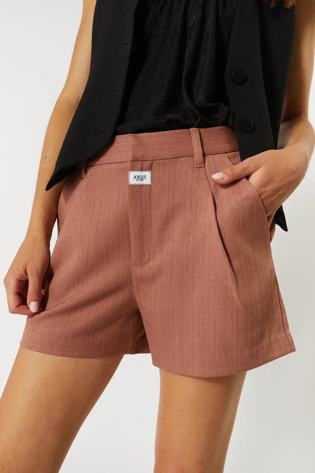 Short tailleur rose-marron | Brooklyn JOELLE Collection