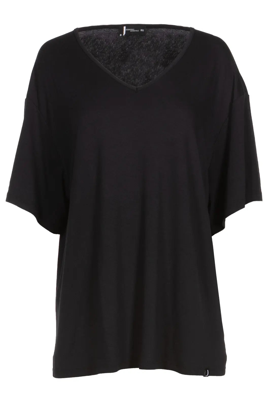 T-shirt noir encolure en V | Noemie JOELLE Collection