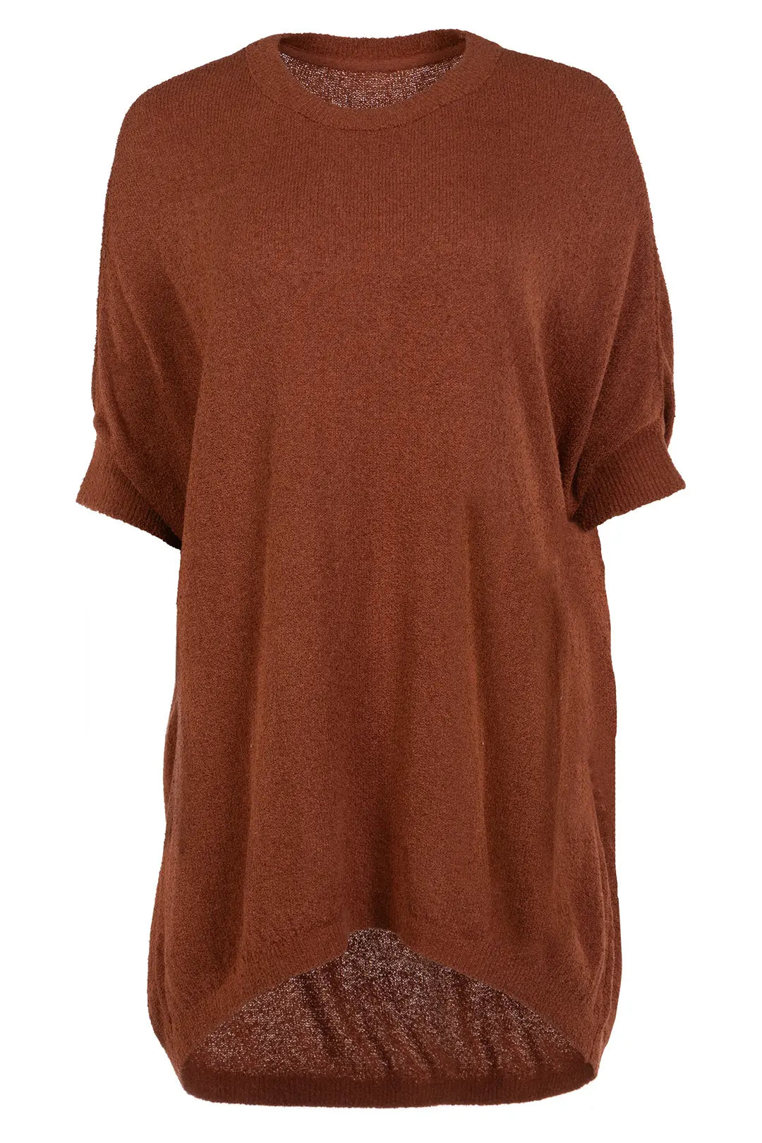 Chandail marron-rouge en tricot | Solange JOELLE Collection