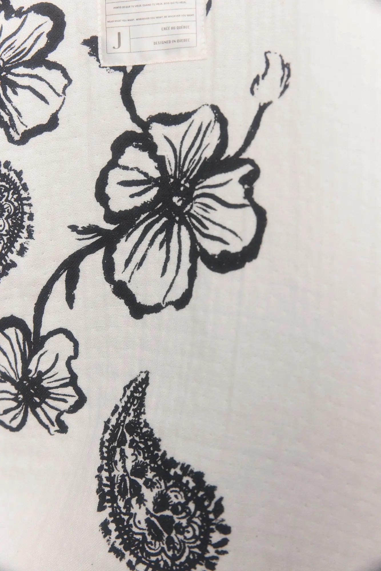 Kimono détente blanc ample avec imprimé | Idalia JOELLE Collection