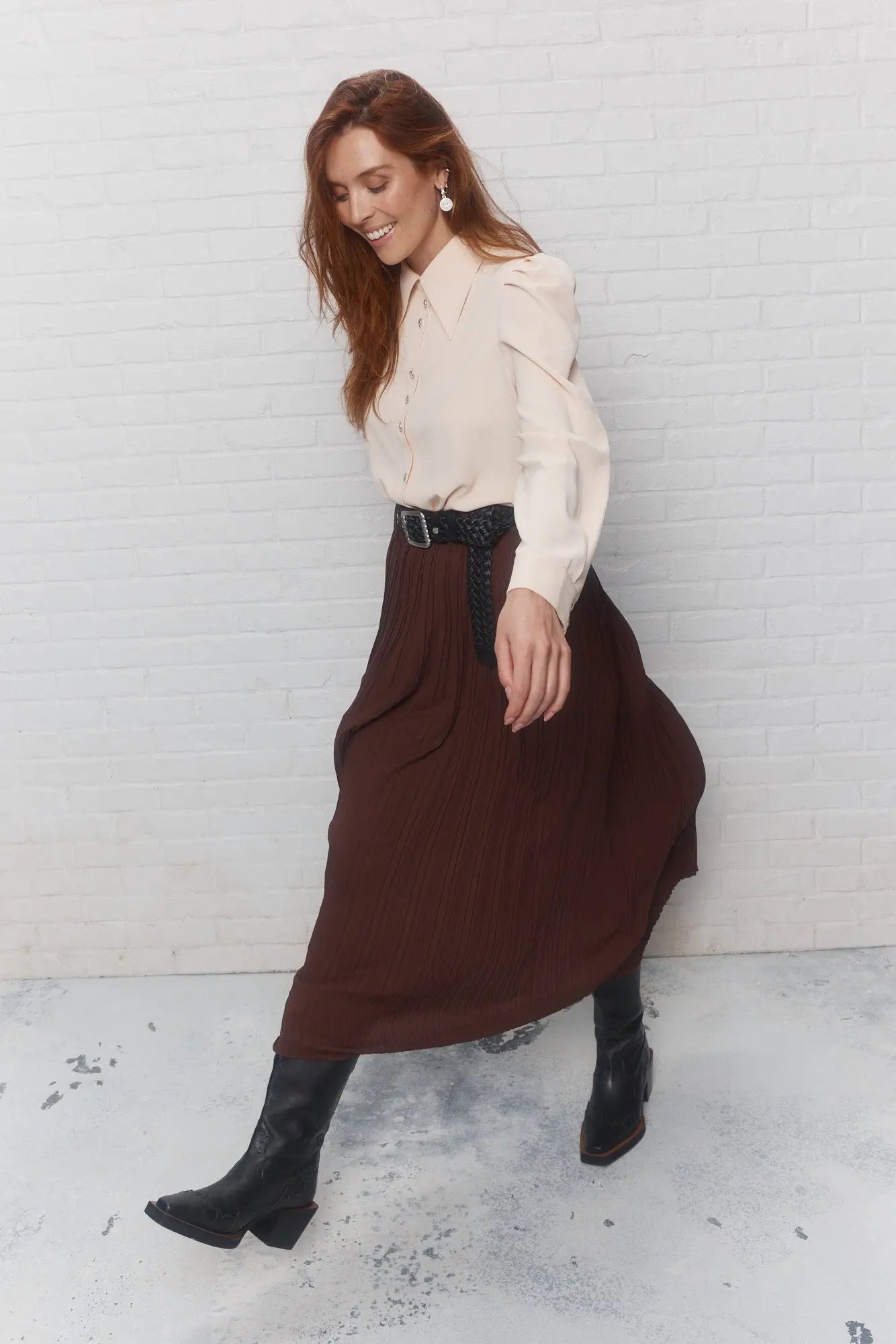 Jupe longue marron foncé | Lucy JOELLE Collection