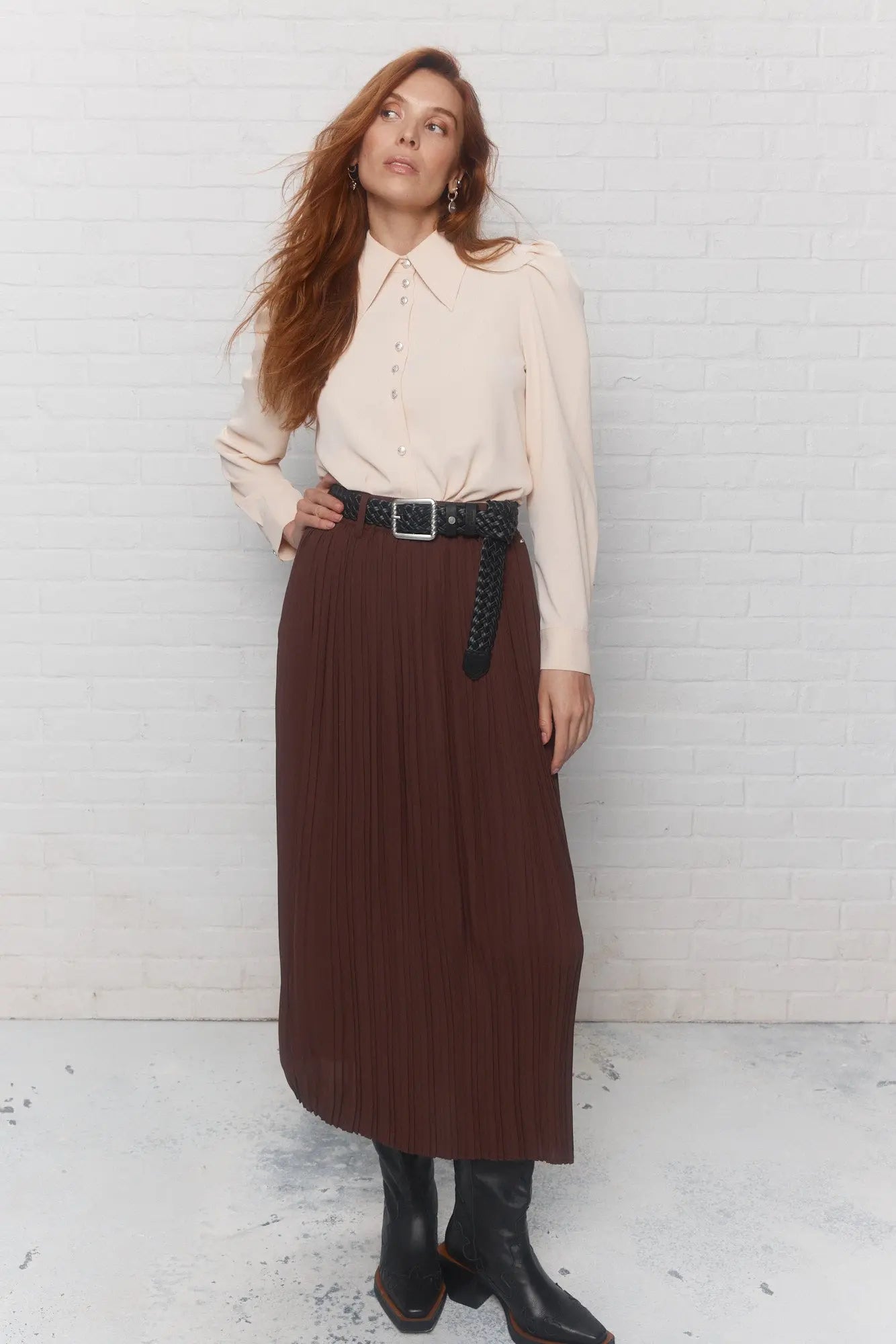 Jupe longue marron foncé | Lucy JOELLE Collection