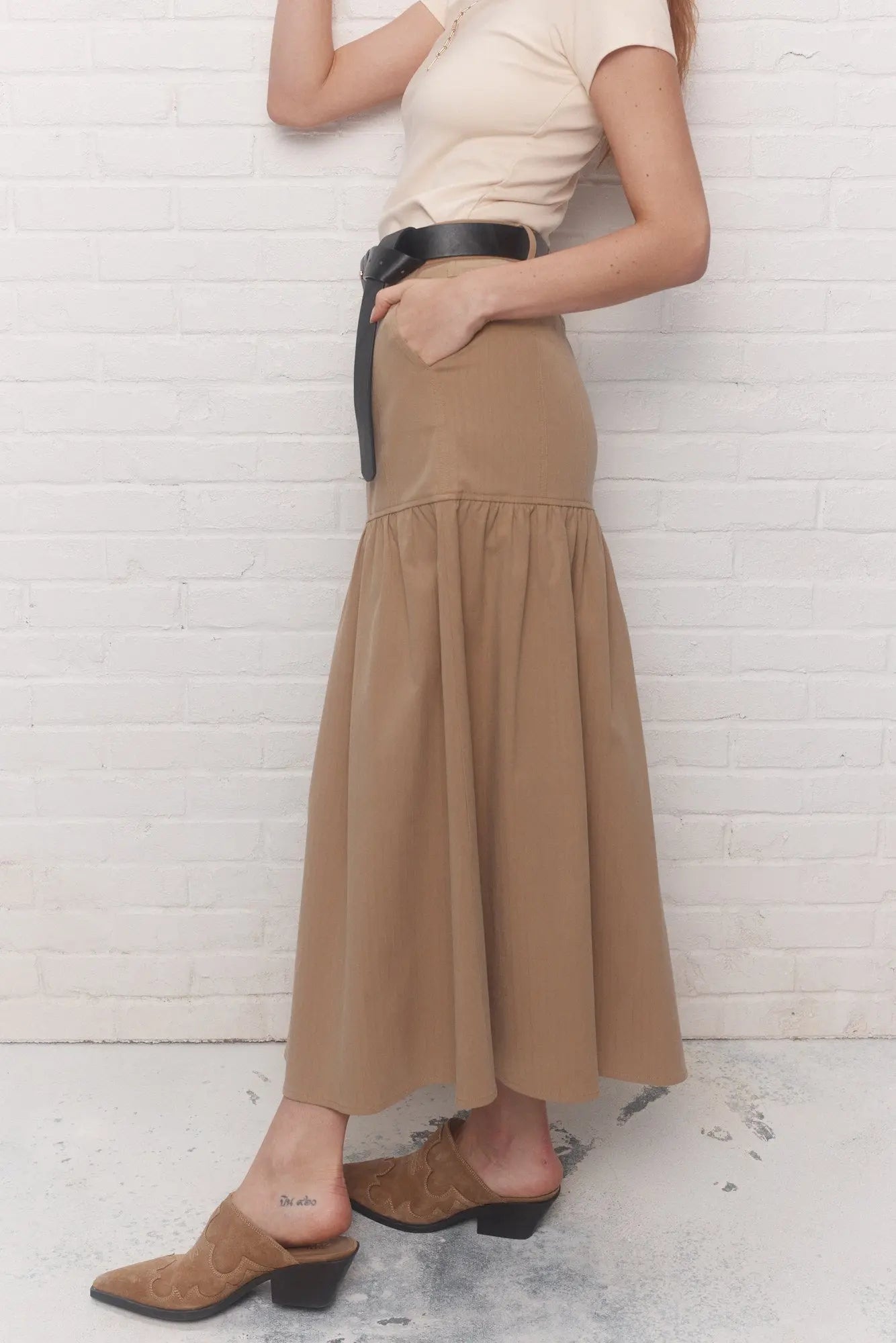 Jupe longue sable | Jimmy JOELLE Collection