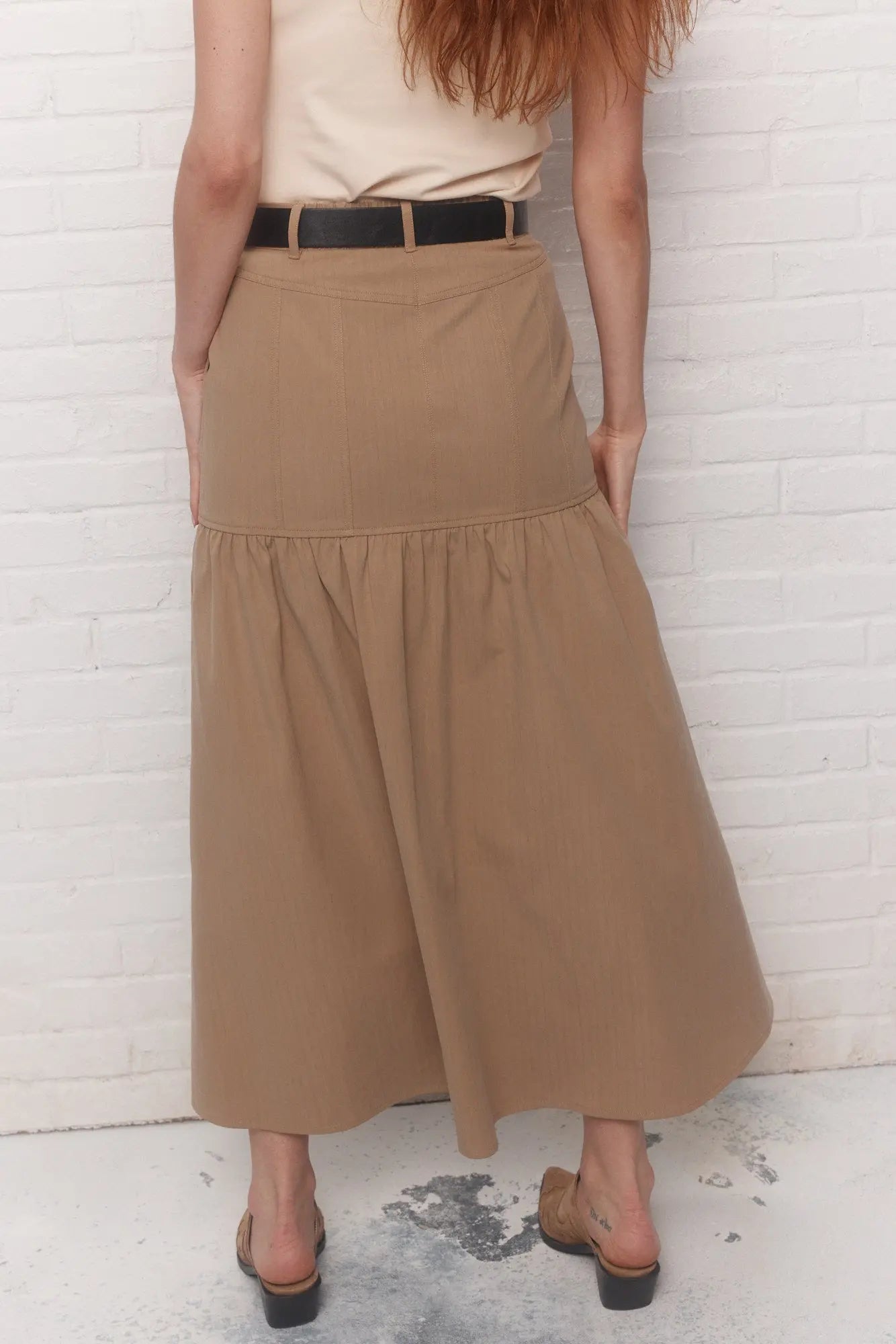 Jupe longue sable | Jimmy JOELLE Collection