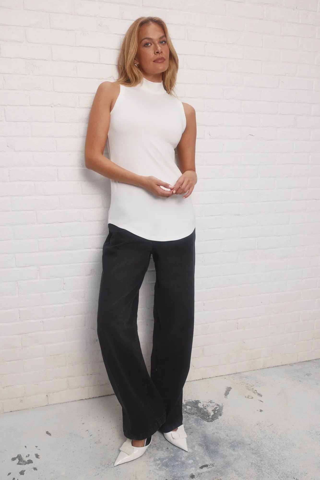 Camisole coconut milk à col montant | Lombok JOELLE Collection