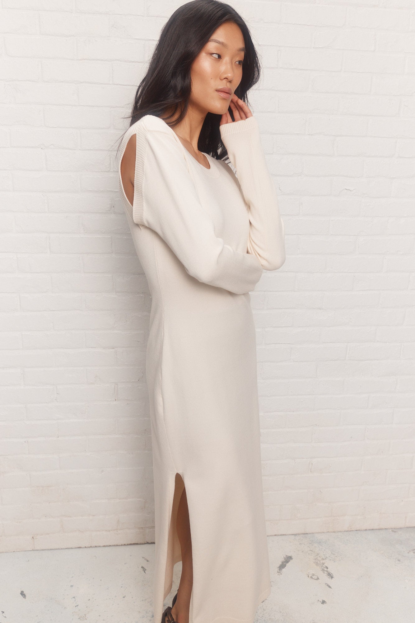 Opaline Robe crème en tricot JOELLE Collection
