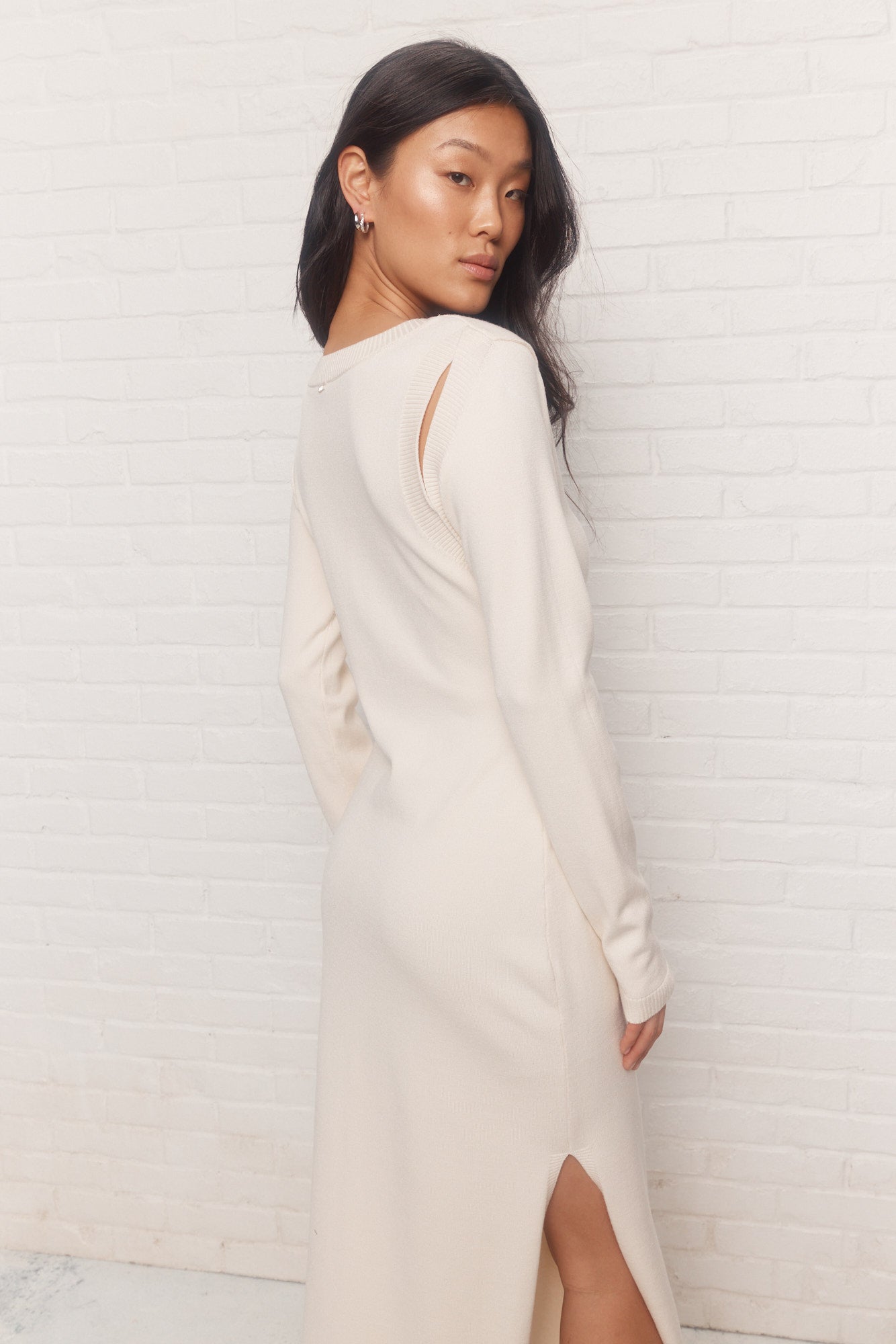 Opaline Robe crème en tricot JOELLE Collection