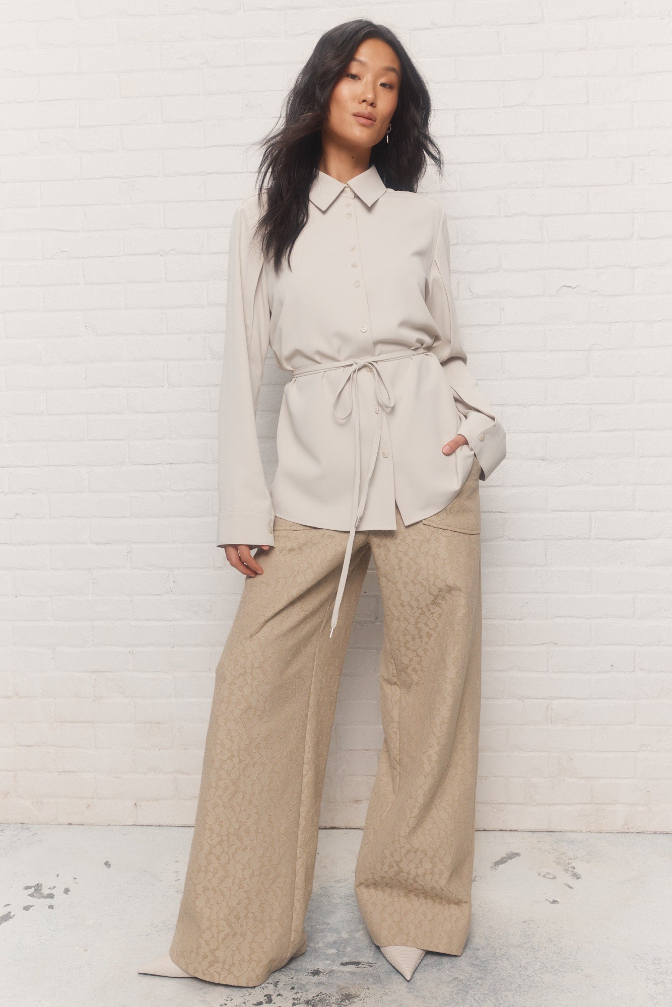 Maeva | Chemise crème cintrée