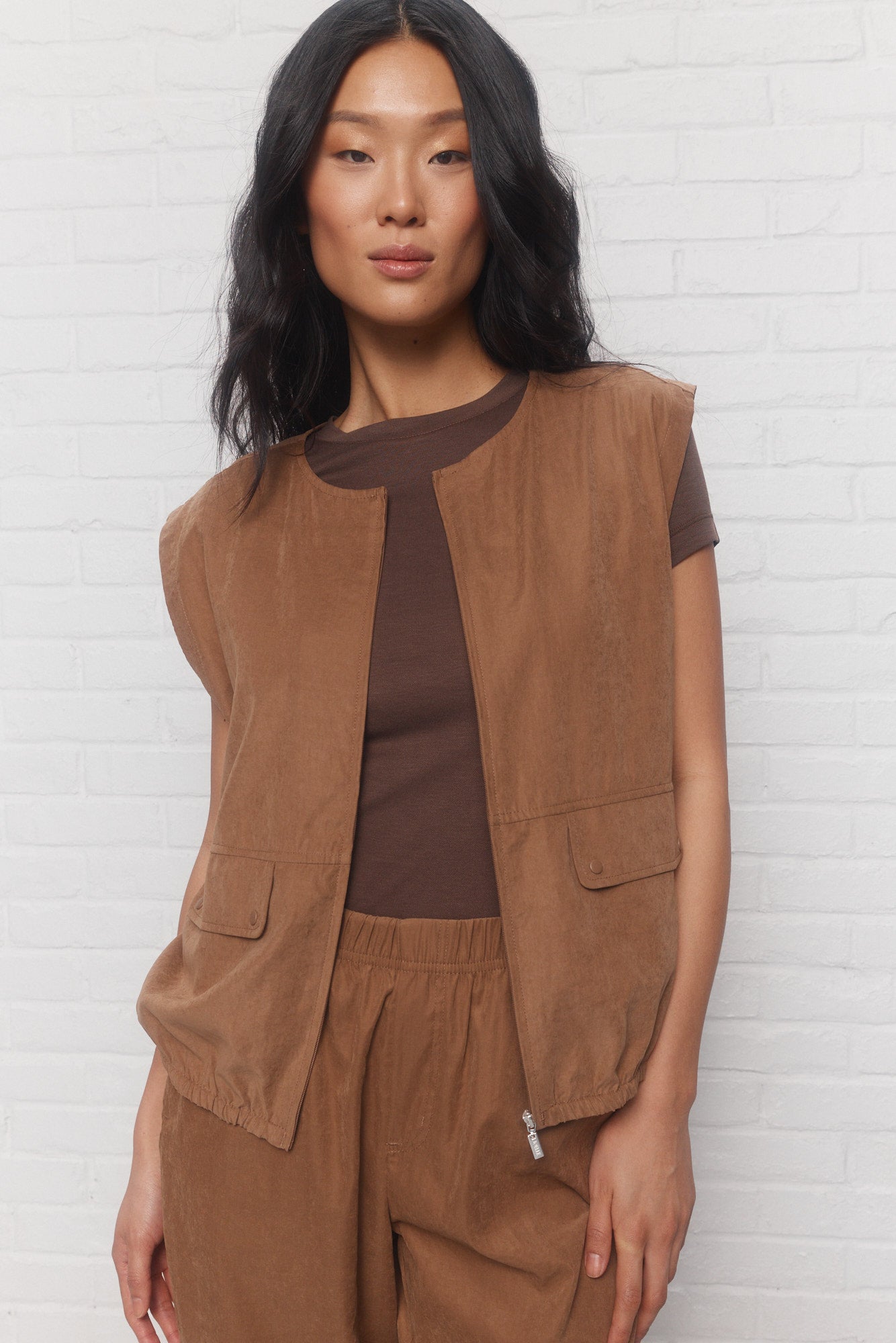 Briar | Veste brune sans manches