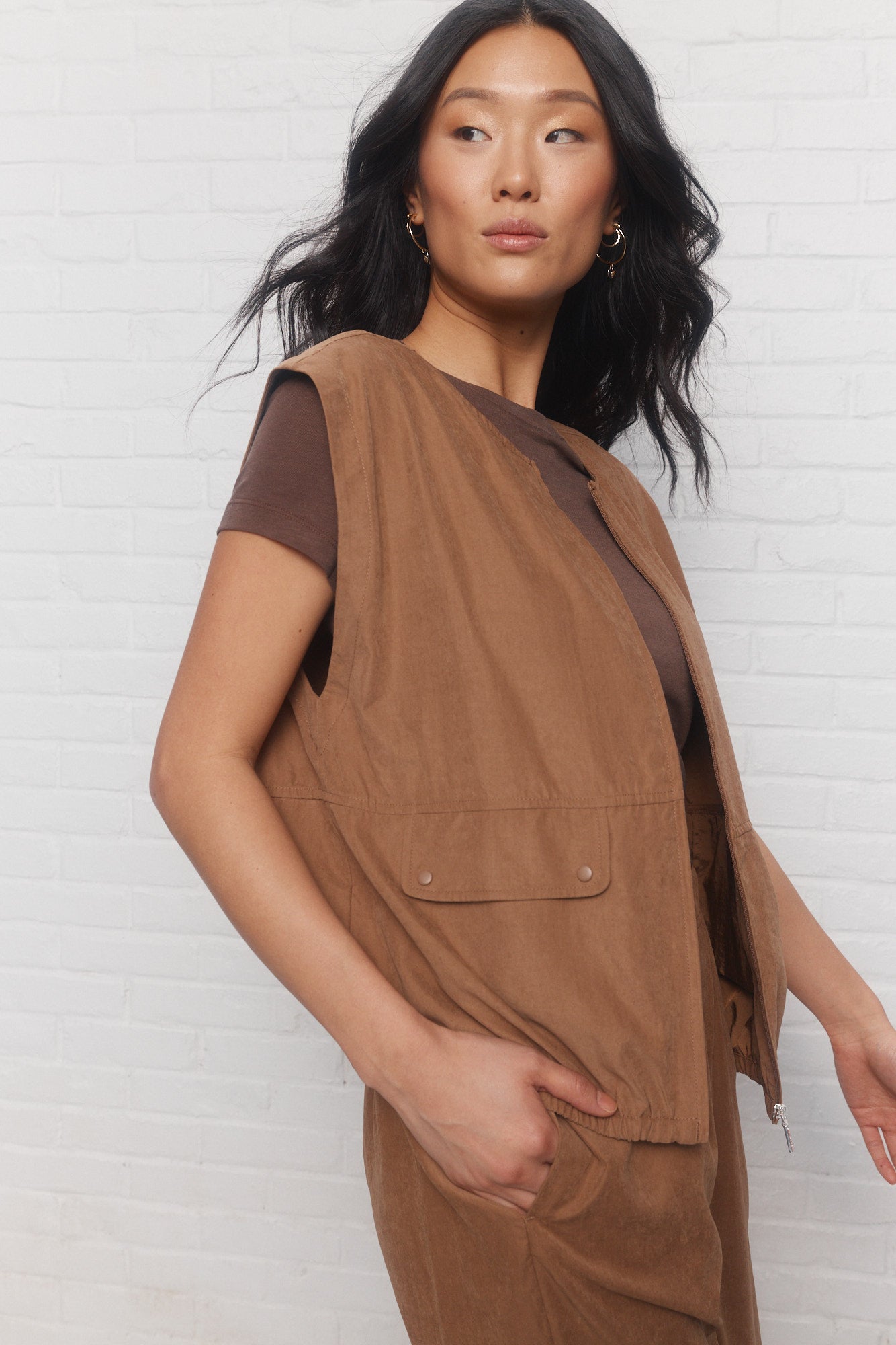 Briar | Veste brune sans manches