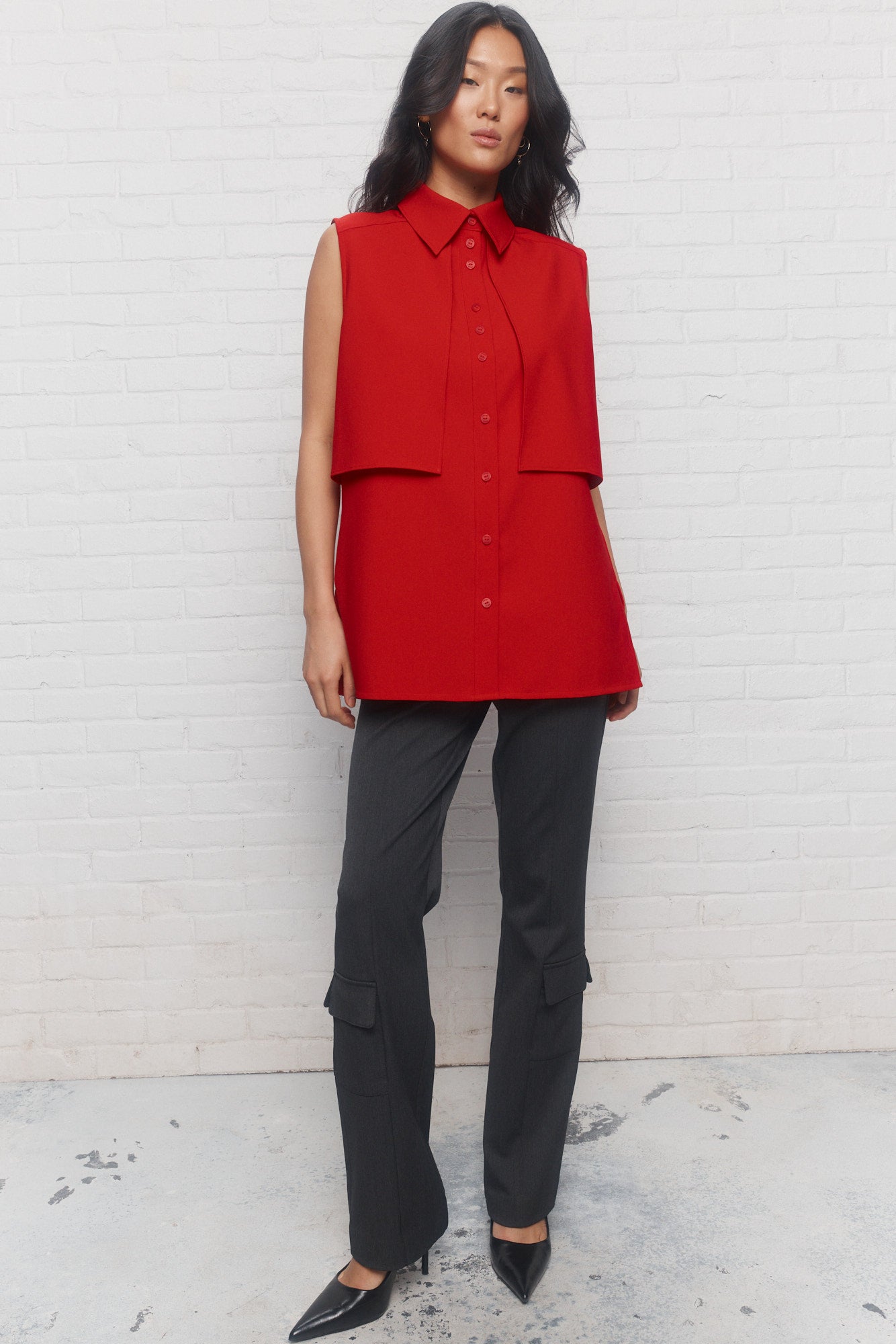 Claire | Sleeveless red shirt