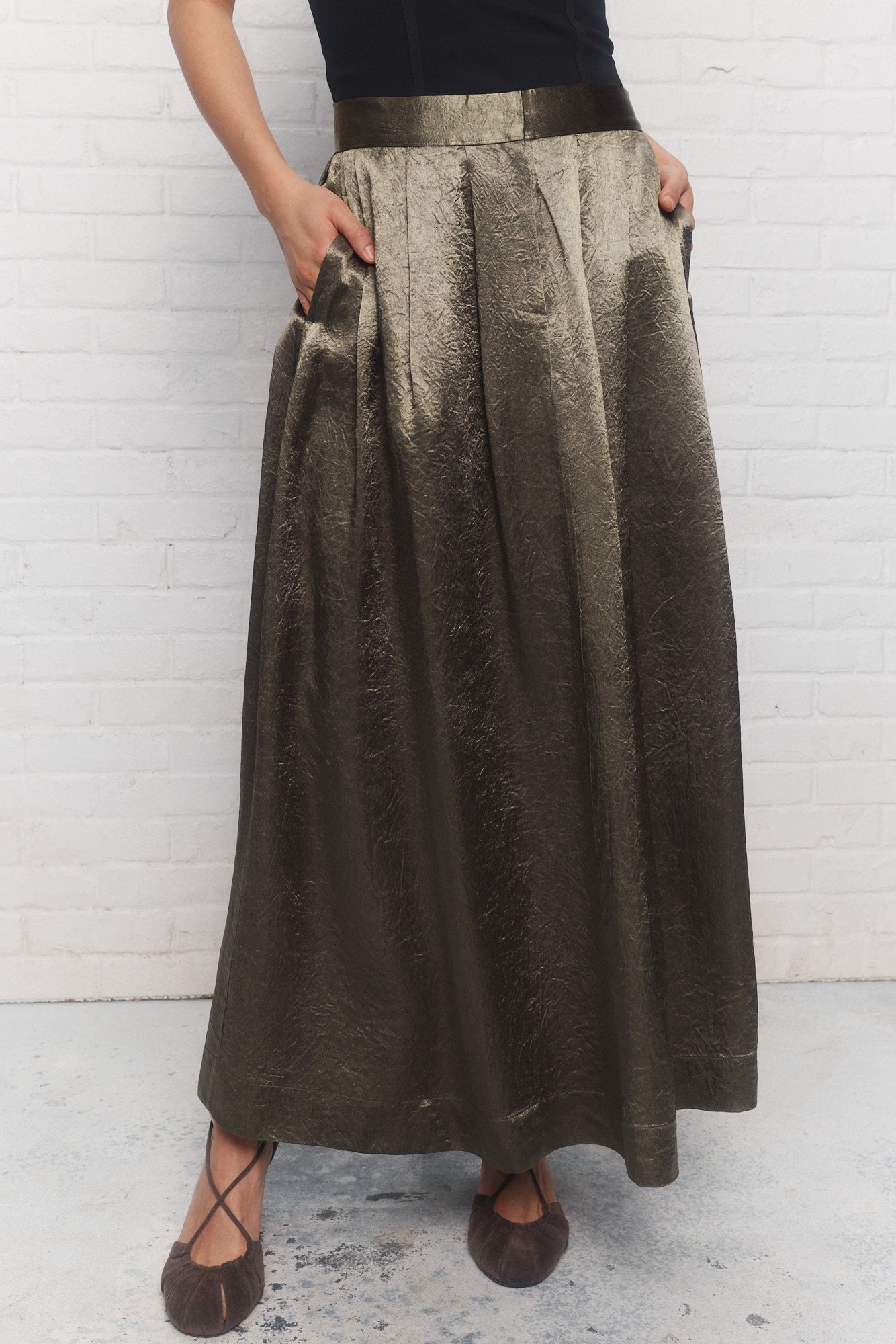 Clarity | Green maxi skirt