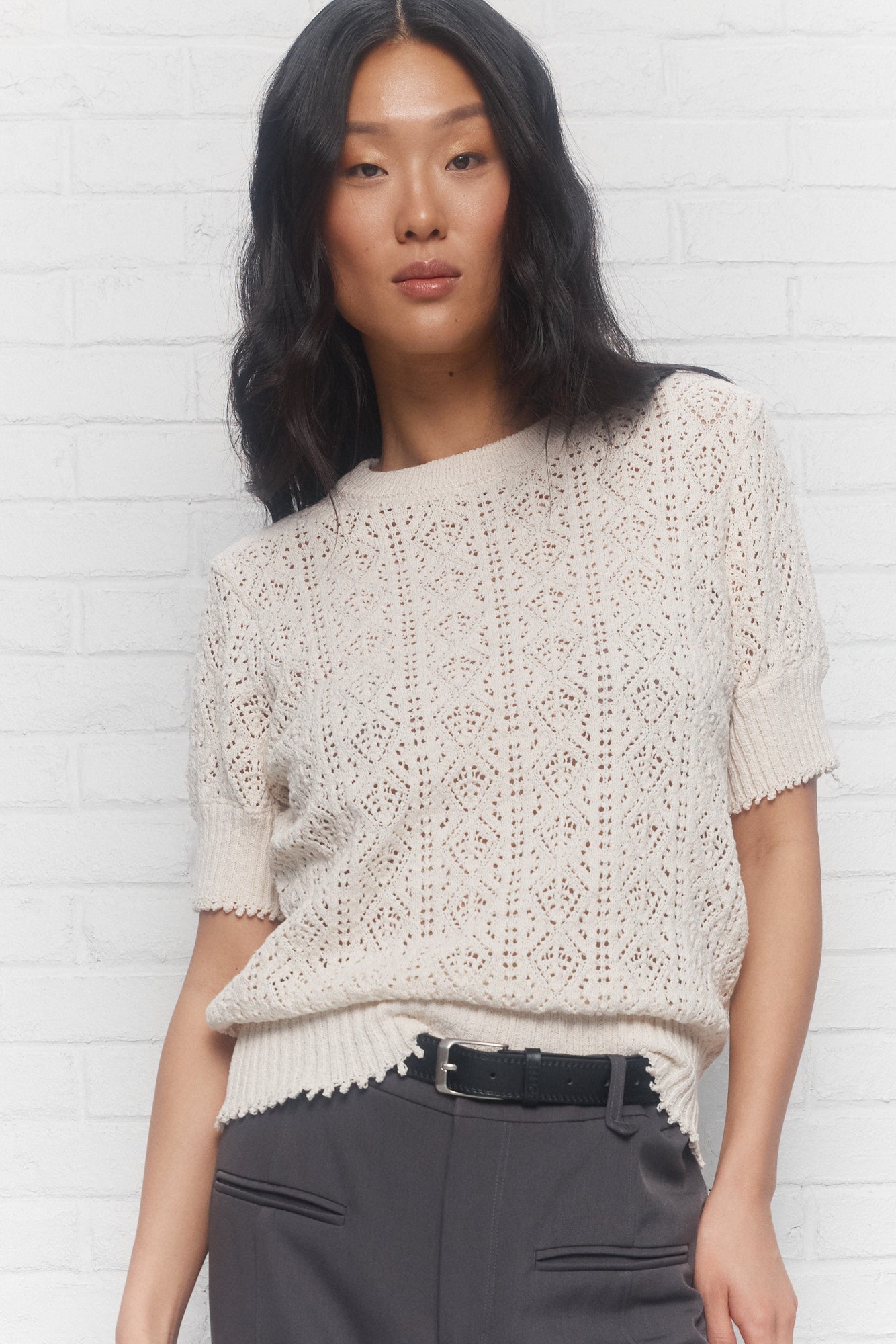 Etta | Chandail crème à manches courtes