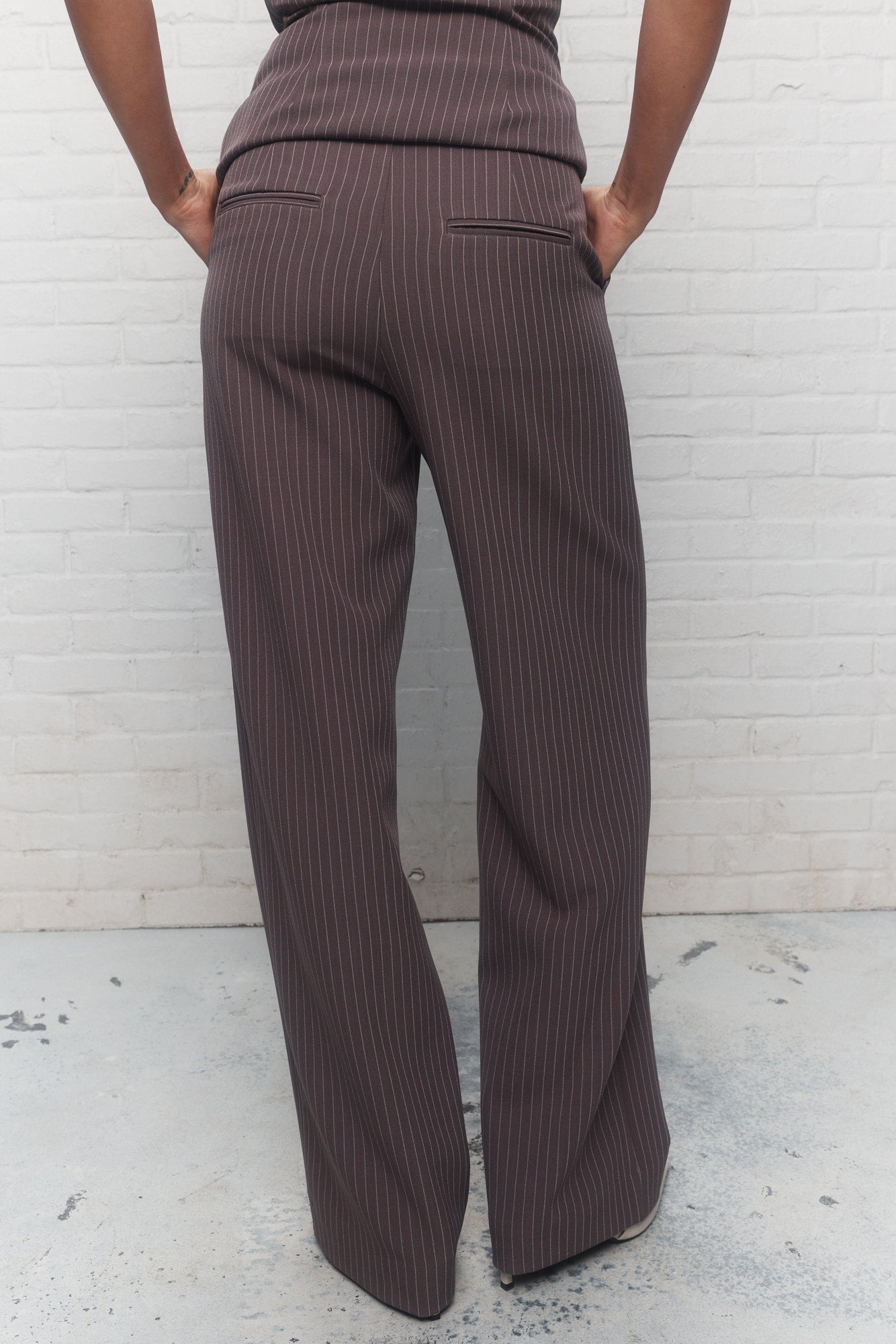 Daze | Brown Striped Pants