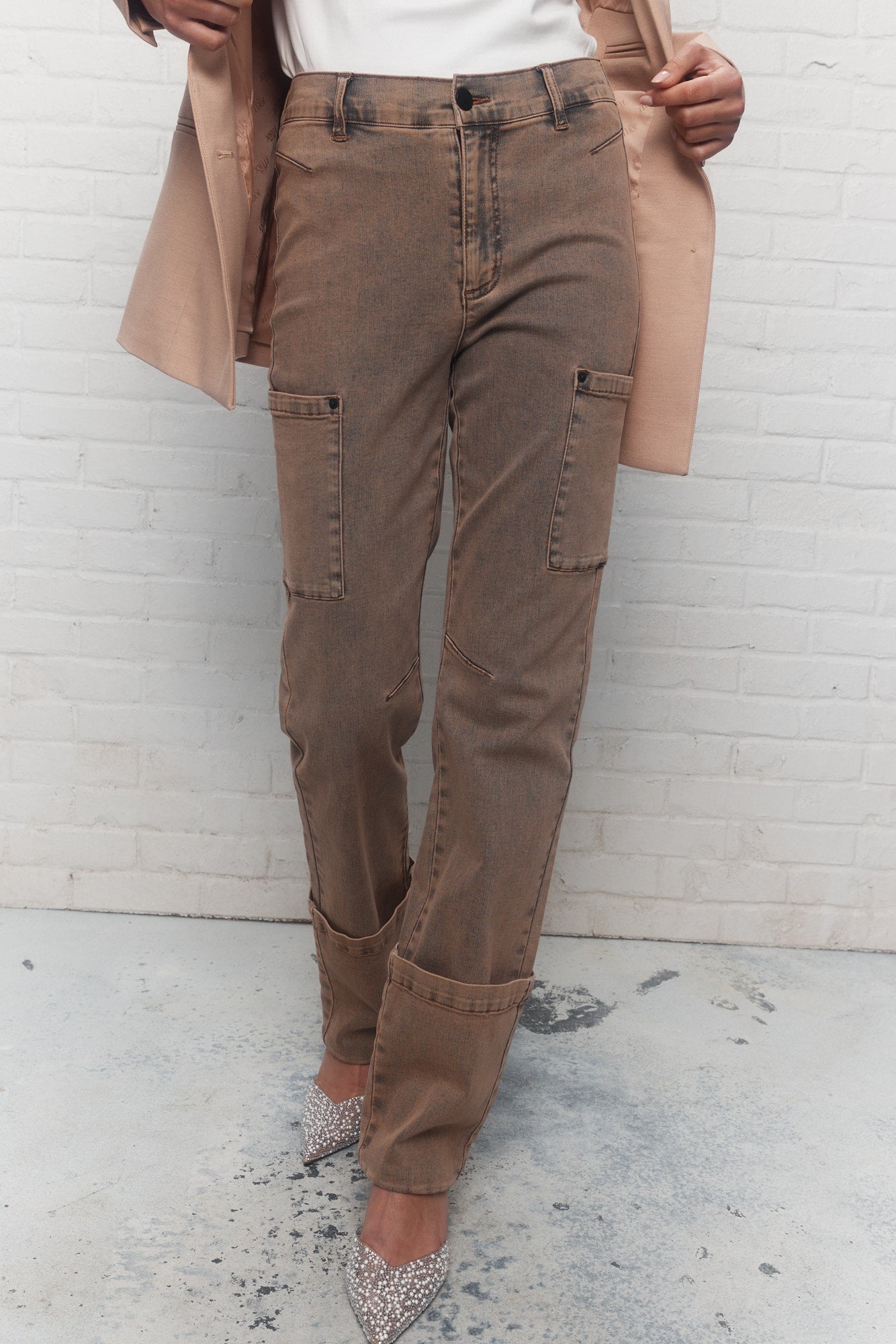 Carter | Jeans jambe droite brun délavé