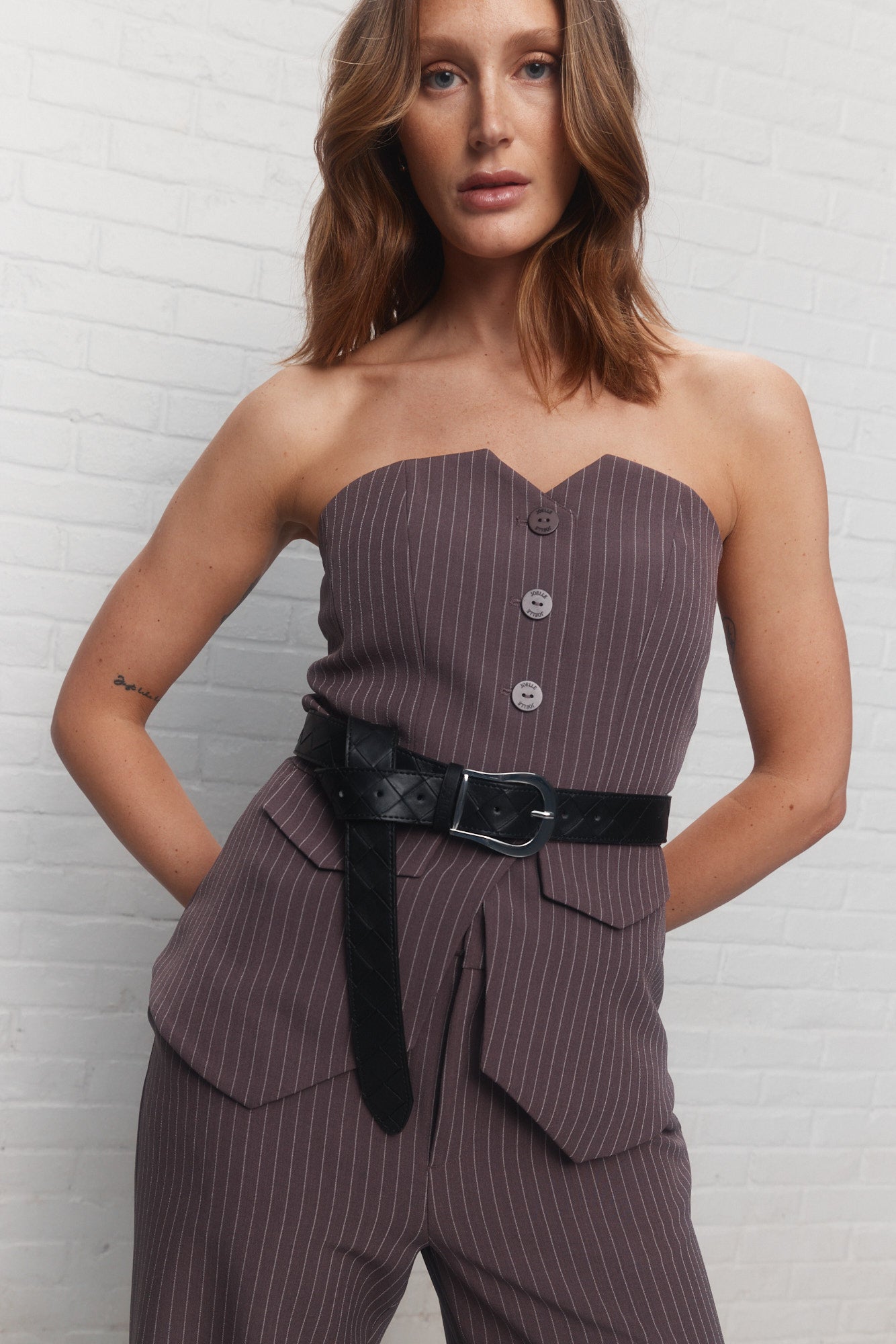 Wendy | Ceinture noire effet tressé