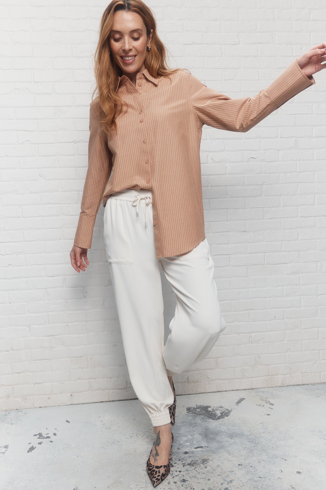 Marvin | Pantalon crème ajusté à la cheville