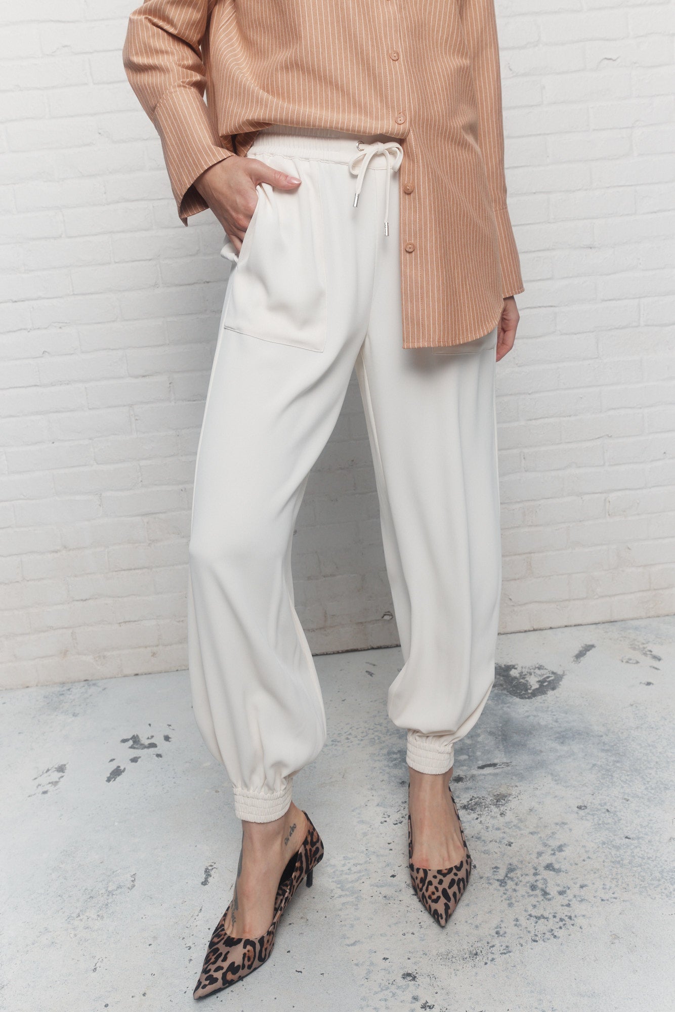 Marvin | Pantalon crème ajusté à la cheville