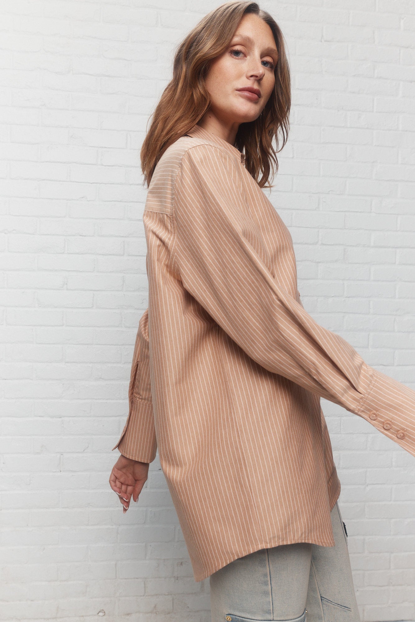 Valentine | Beige lined shirt