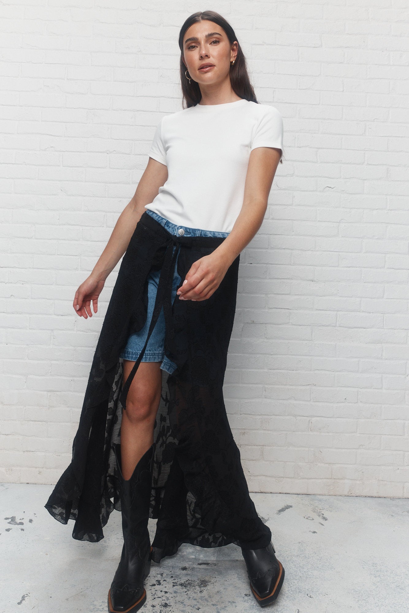 Lotus | Black lace accessory skirt