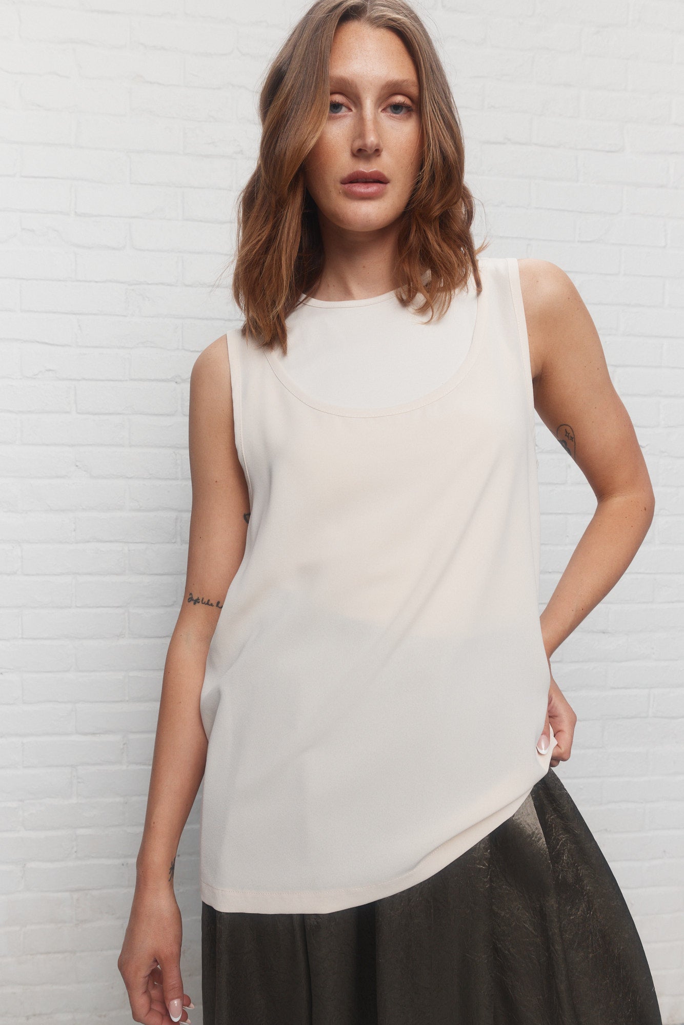 Azure | Beige 2-in-1 Camisole