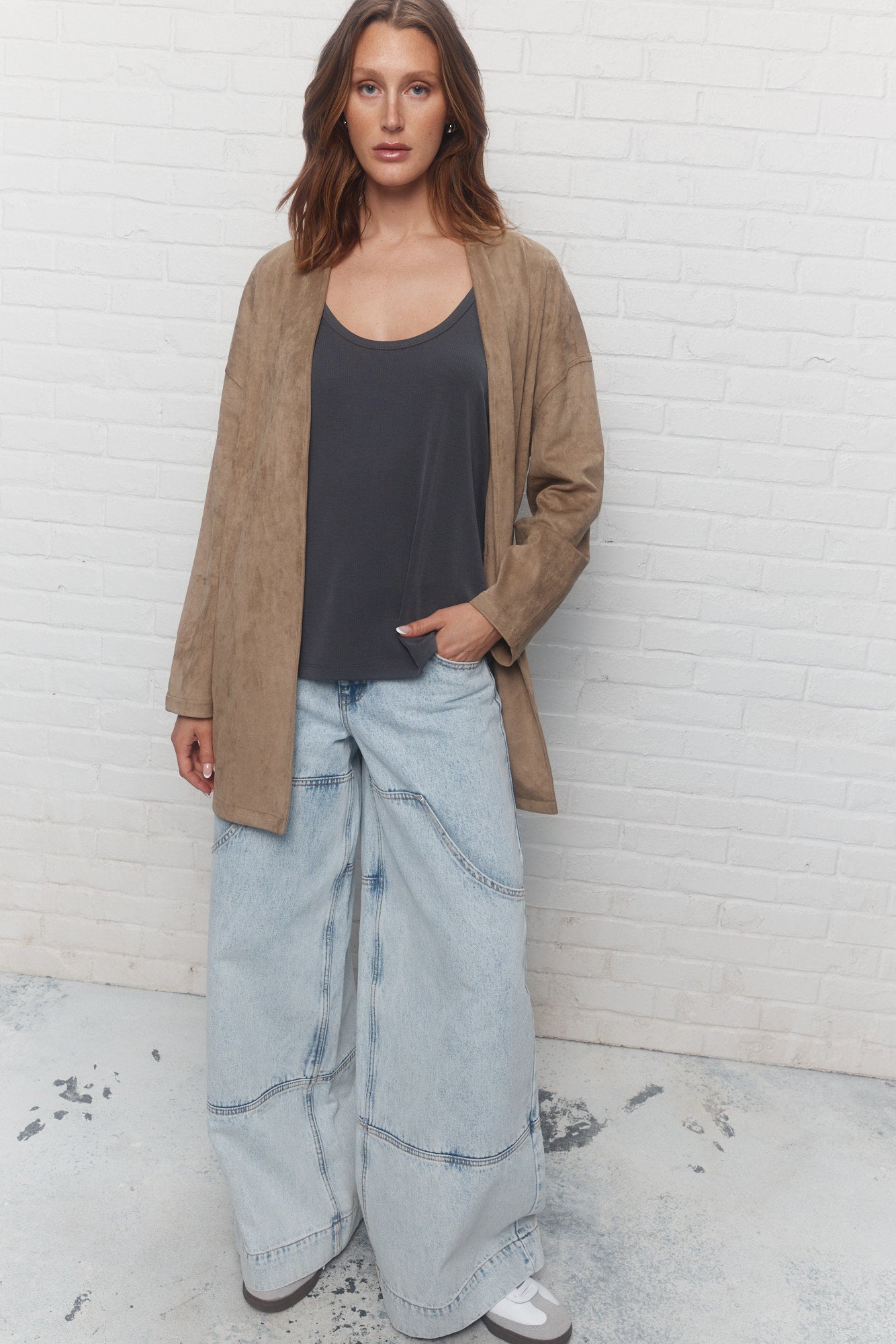 Diamond | Grey ribbed camisole