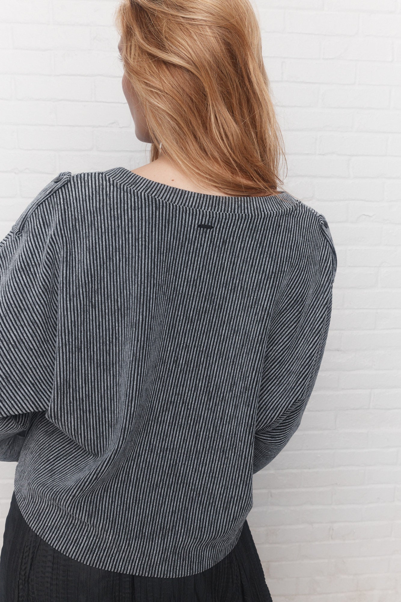 Andy | Chandail gris côtelé