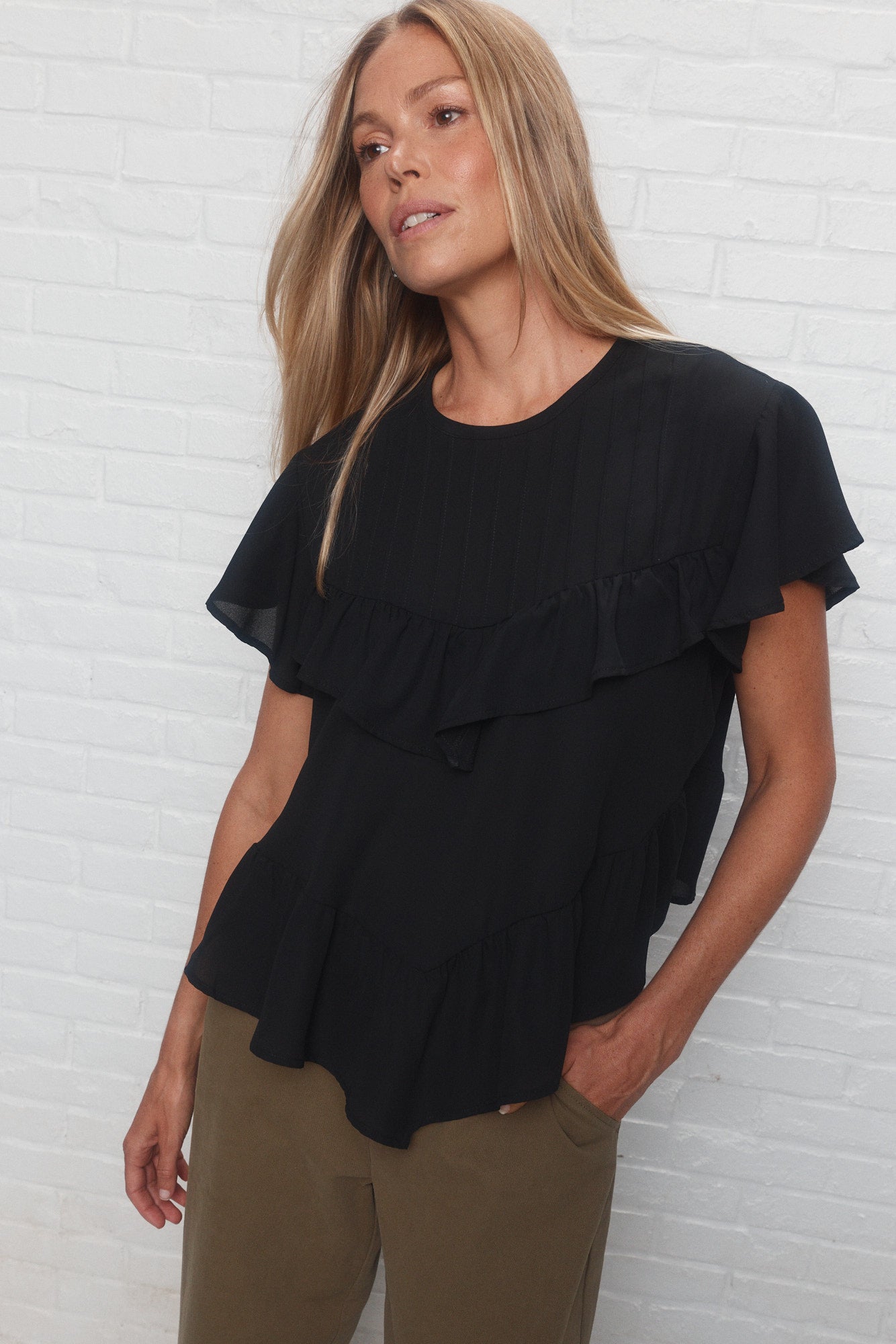 Sake | The black ruffled blouse