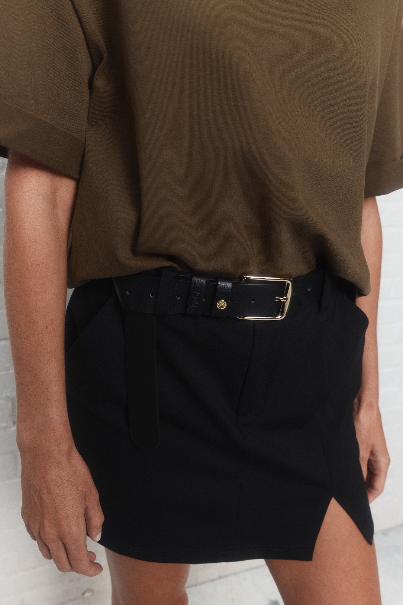 Adrien | Black synthetic leather belt