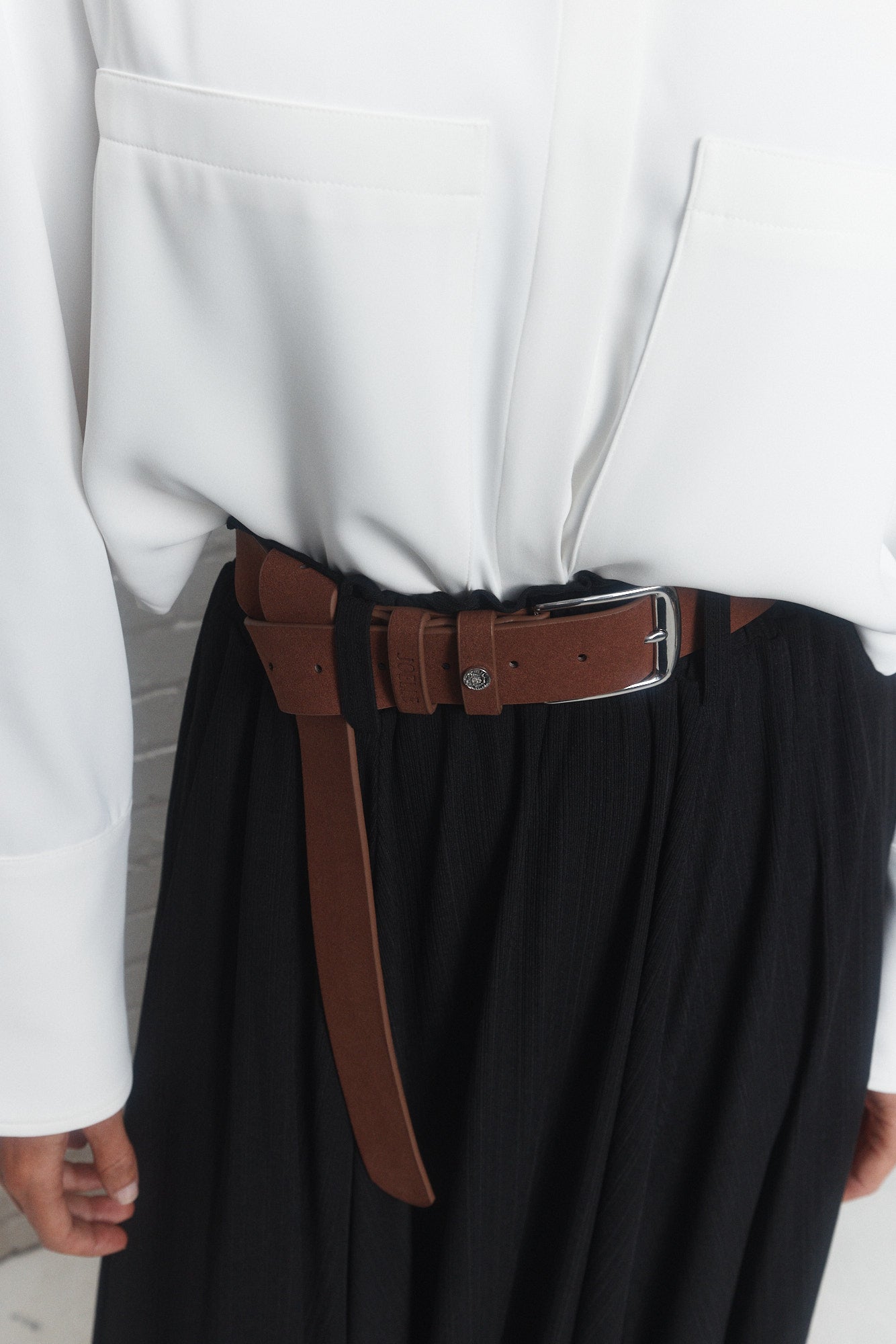 Adrien | Brown synthetic leather belt