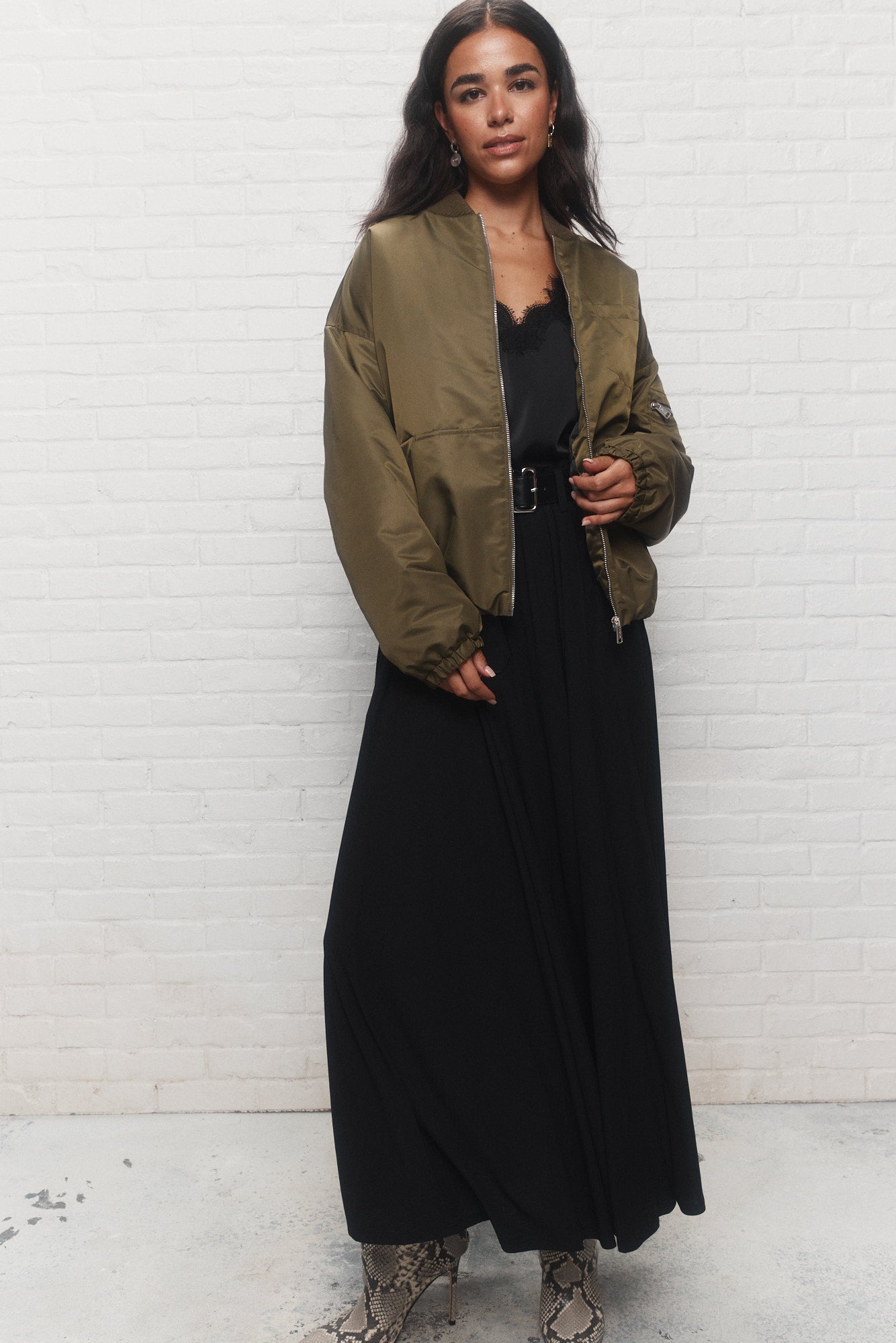 Charlotte | Blouson aviateur vert