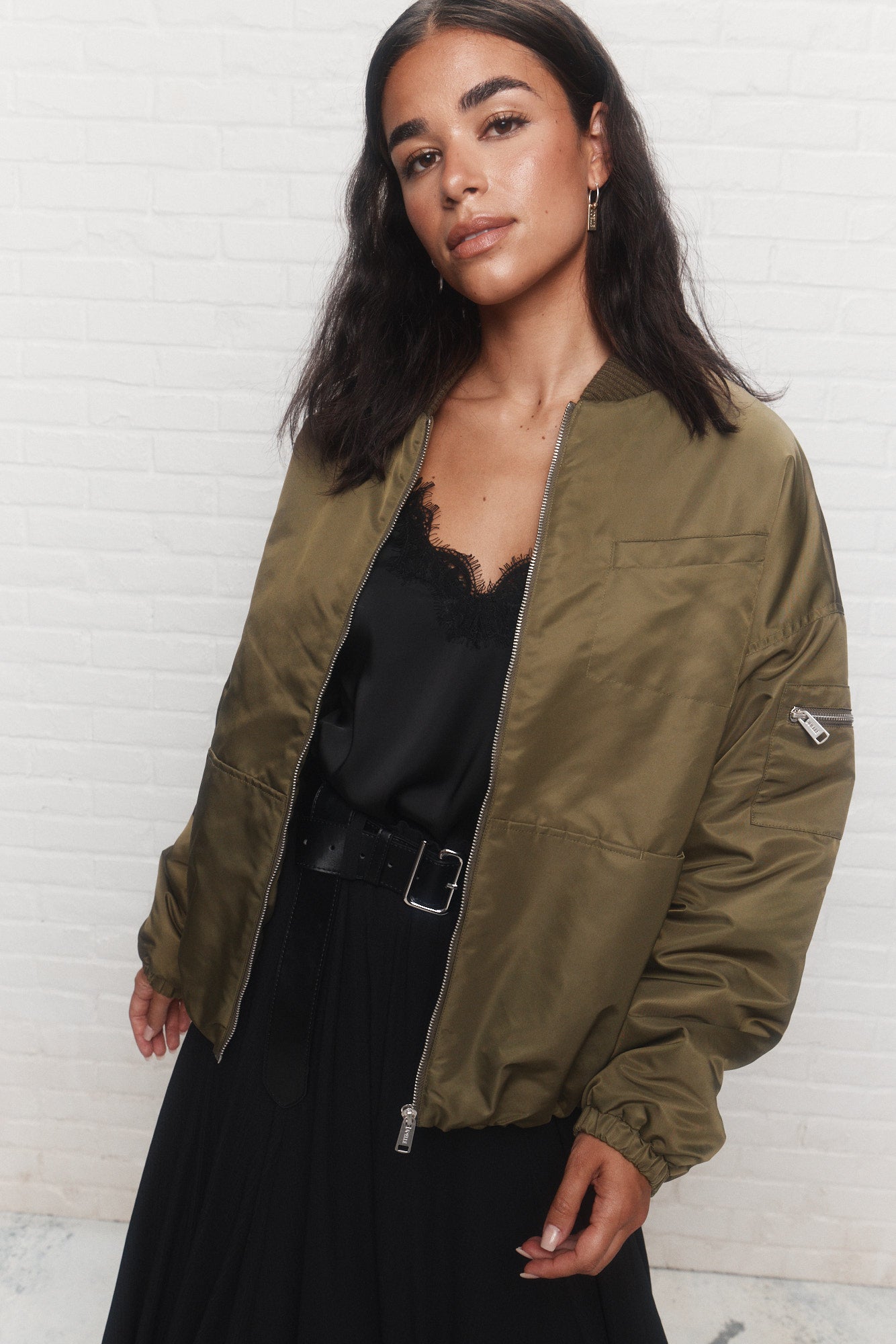 Charlotte | Blouson aviateur vert