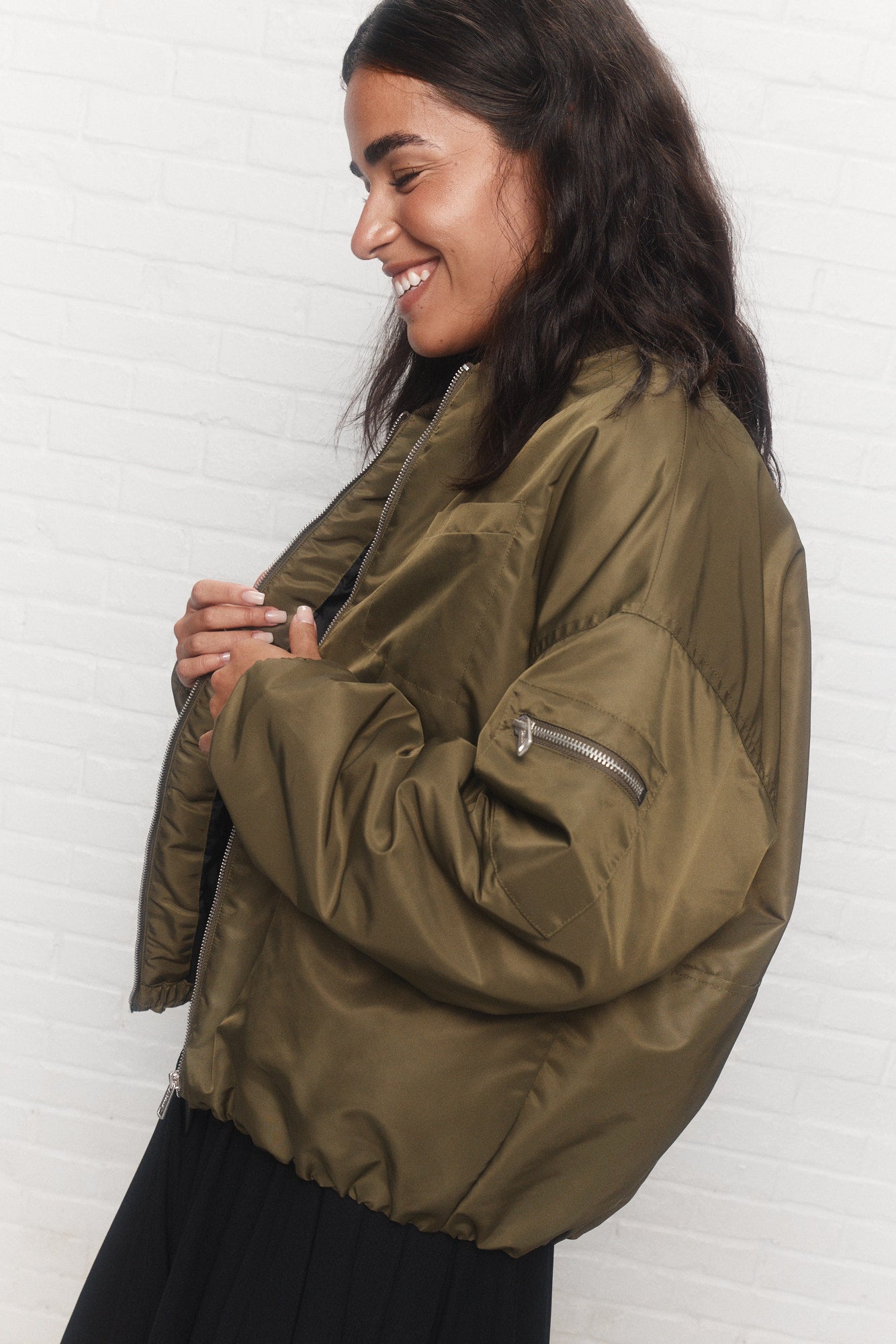 Charlotte | Blouson aviateur vert