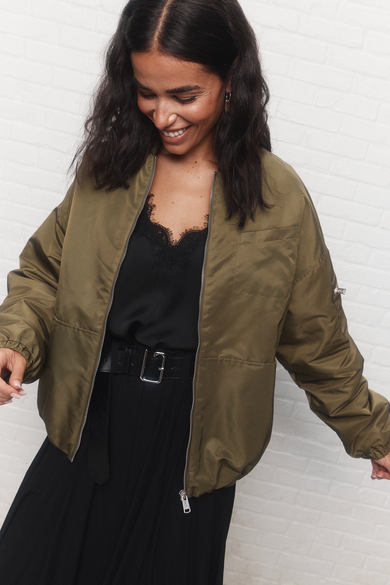 Charlotte | Blouson aviateur vert
