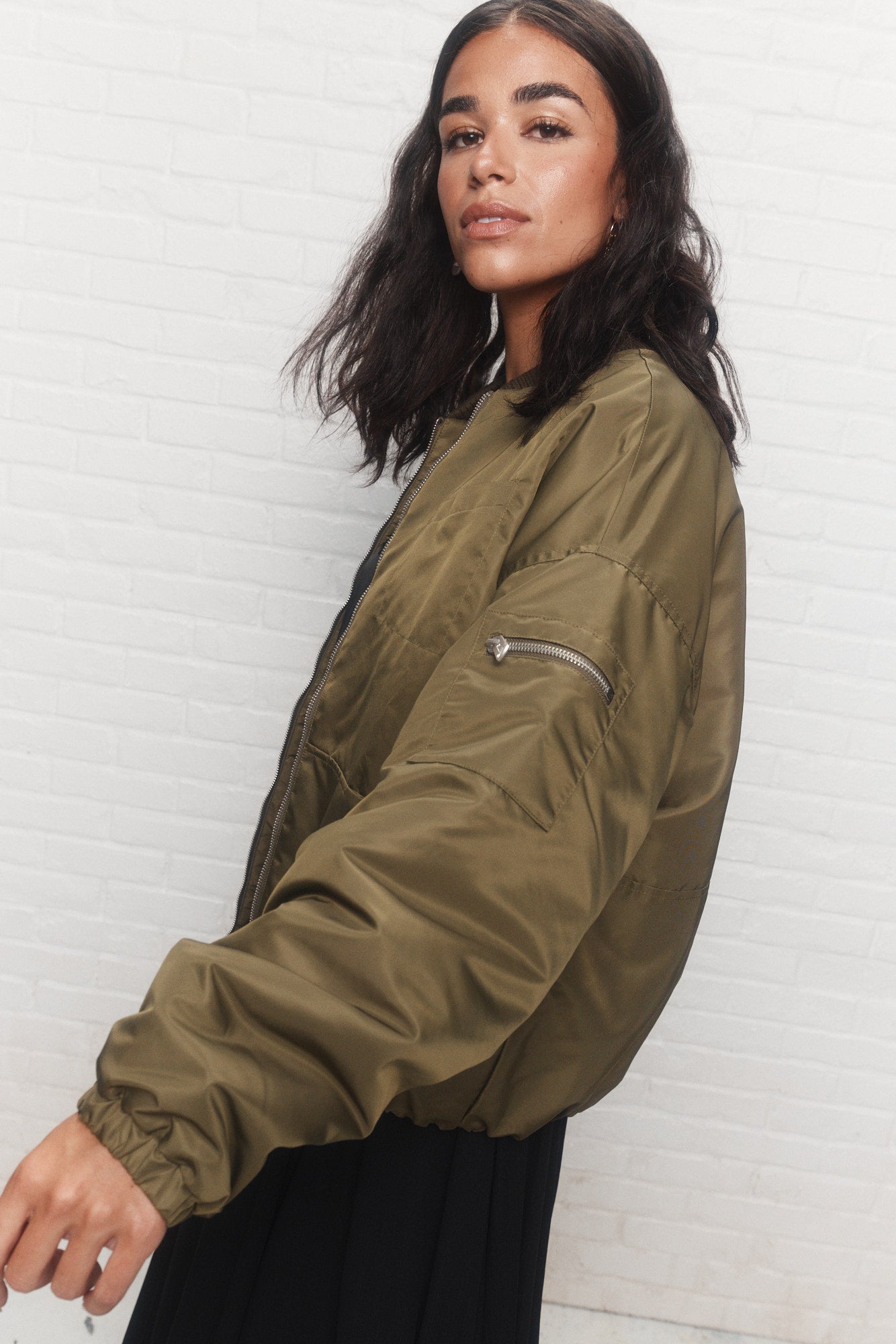 Charlotte | Blouson aviateur vert