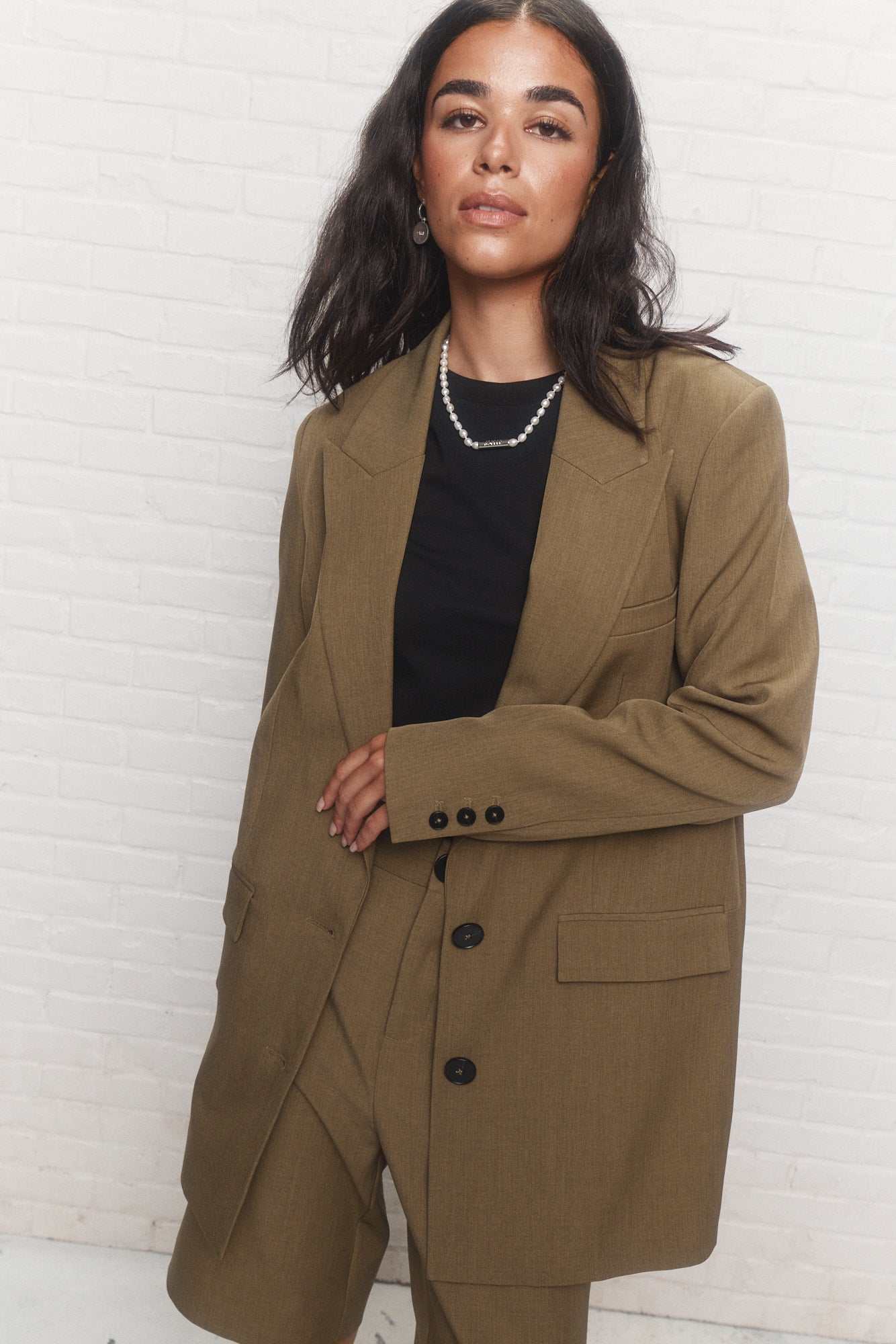 John | Loose-fit khaki boxy jacket