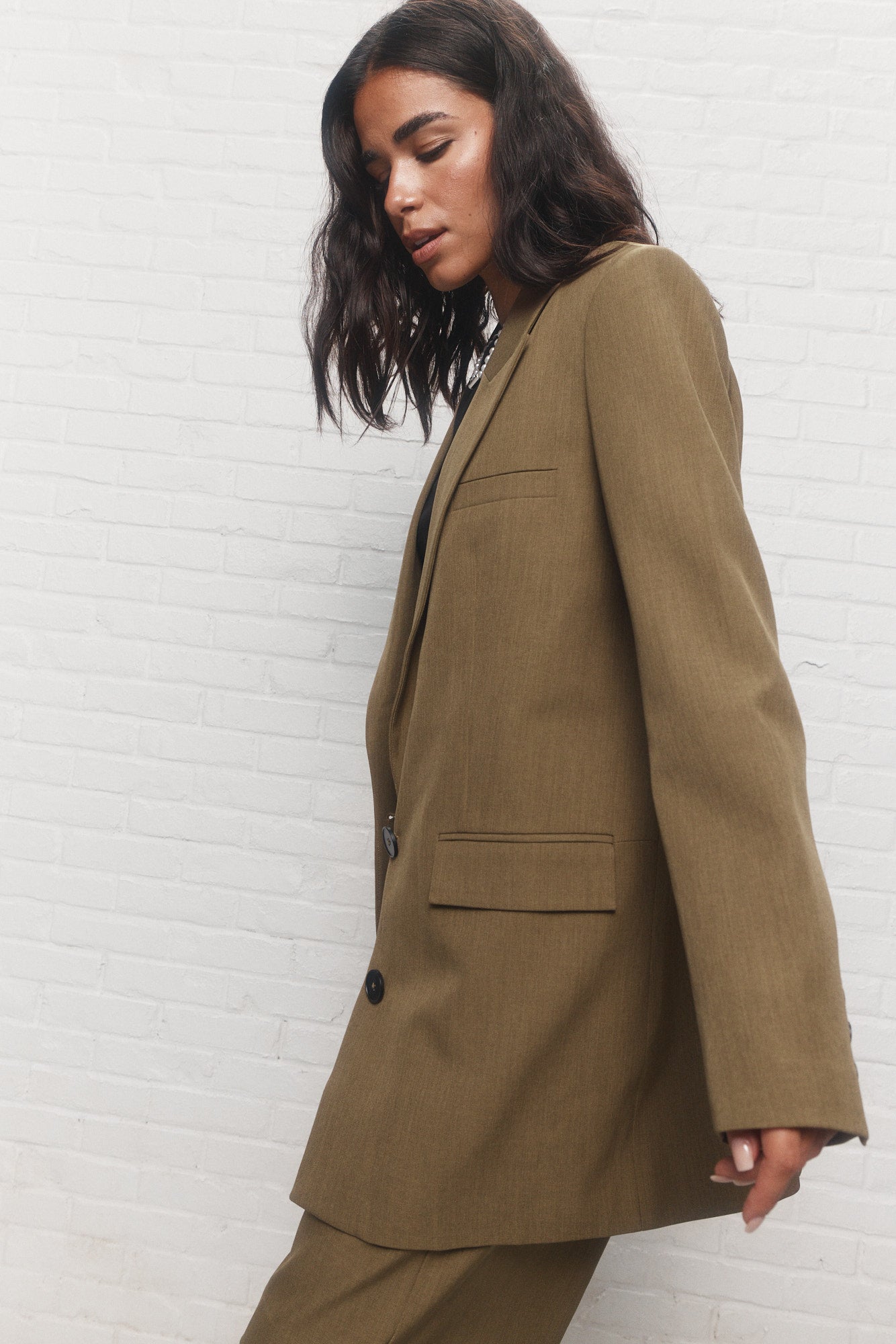 John | Loose-fit khaki boxy jacket