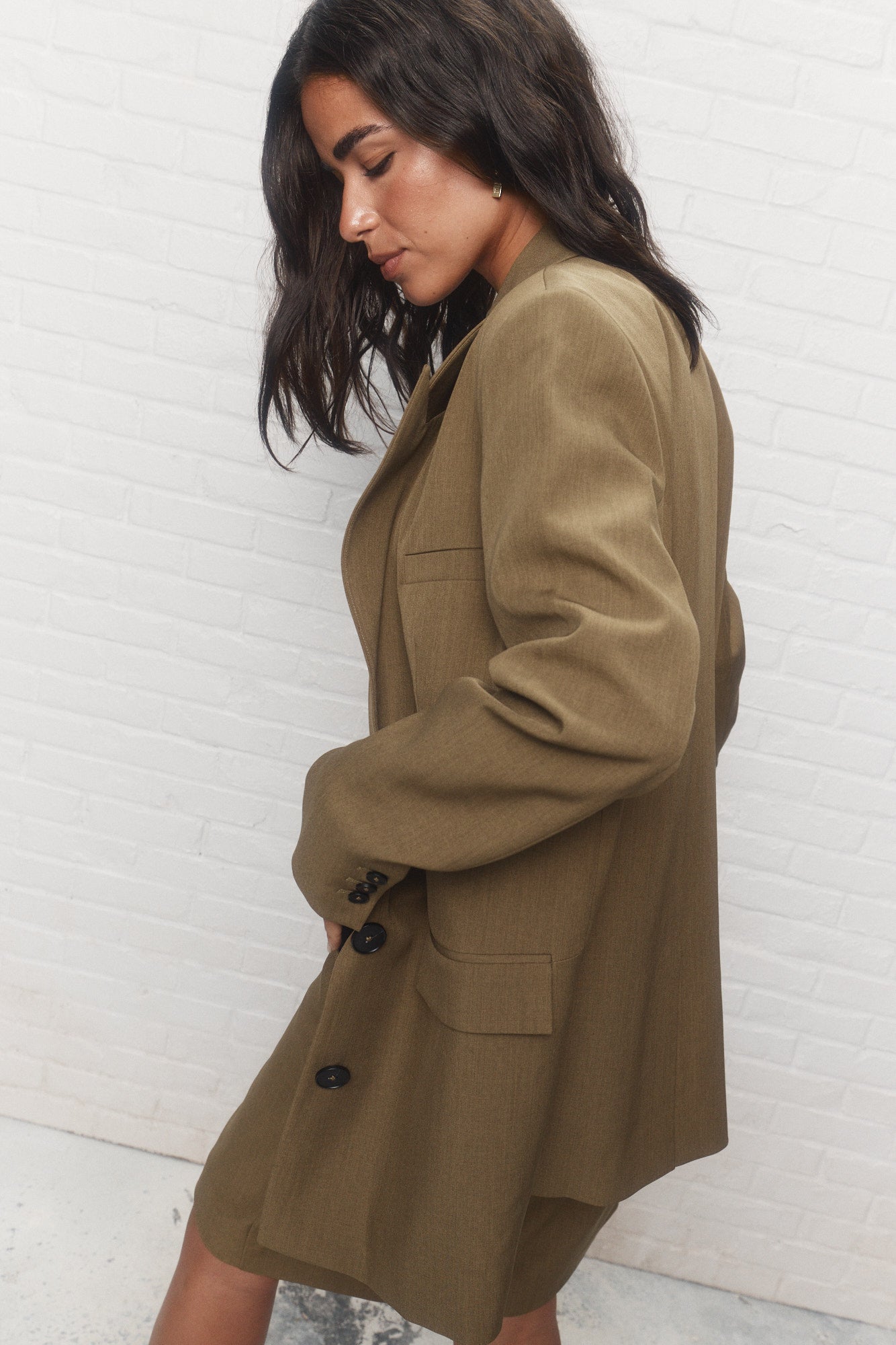 John | Loose-fit khaki boxy jacket