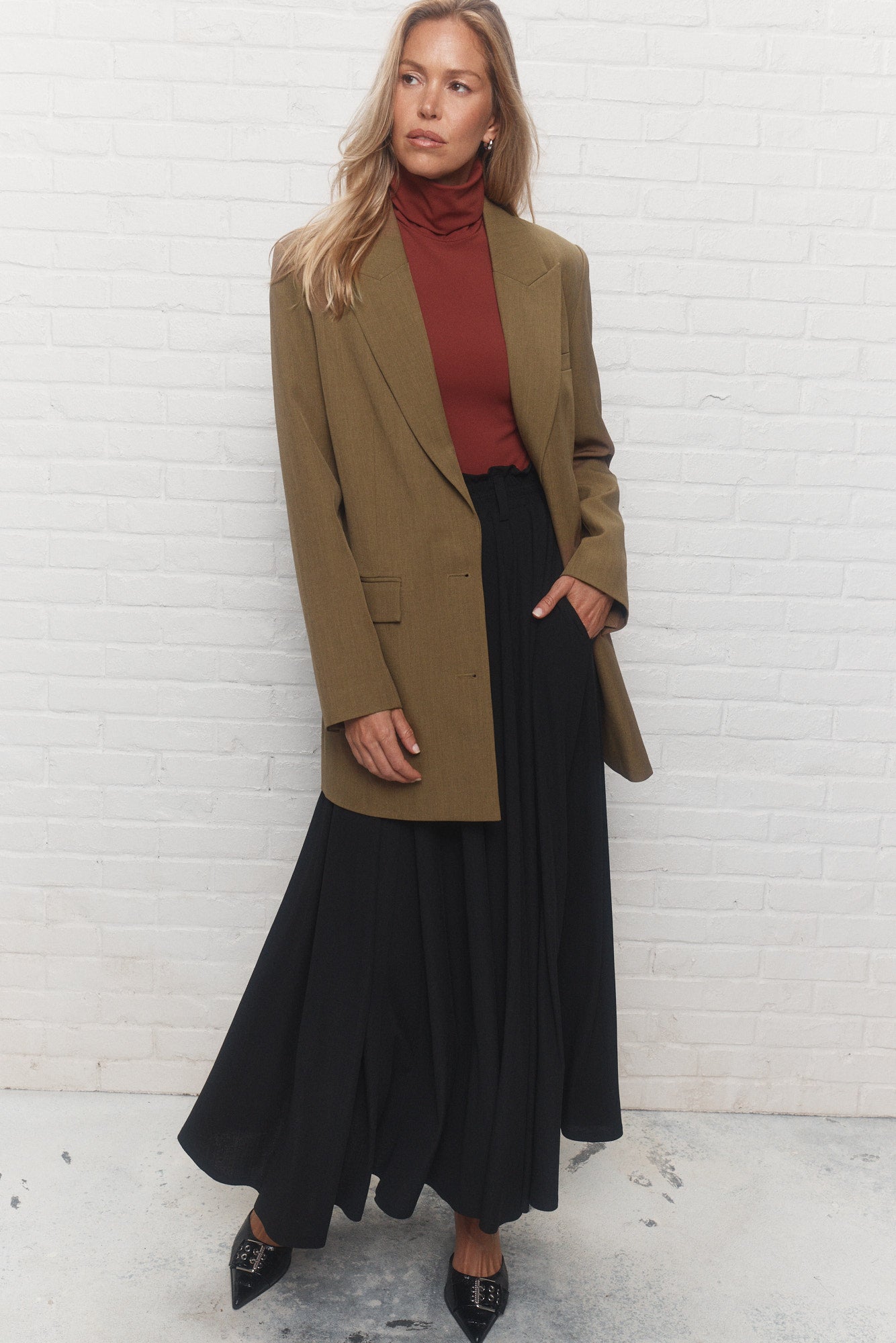 Olsen | Reddish brown turtleneck sweater