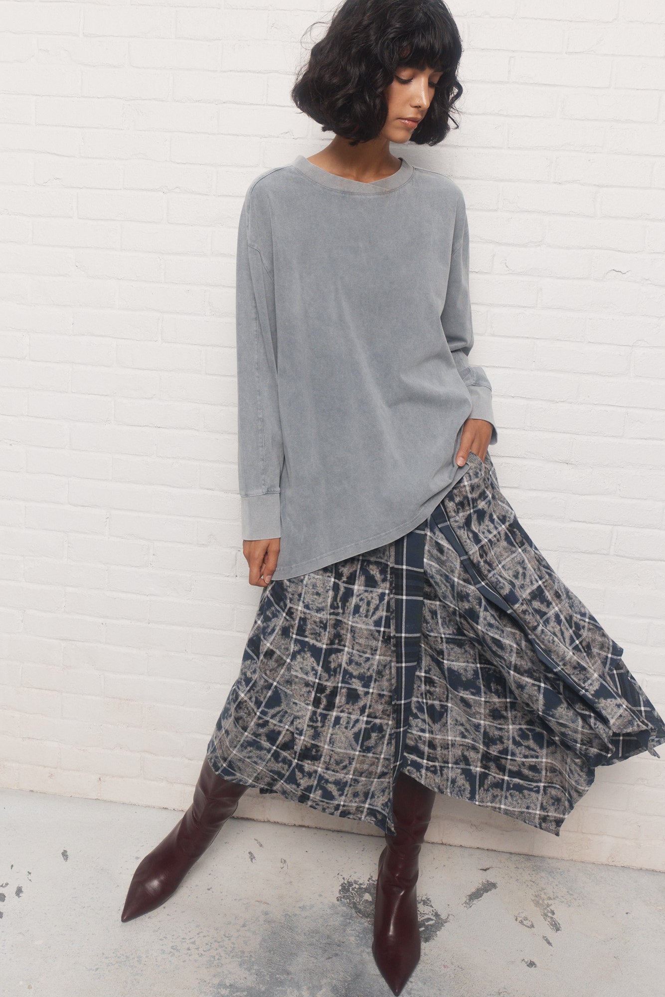 Alesia | Chandail gris délavé