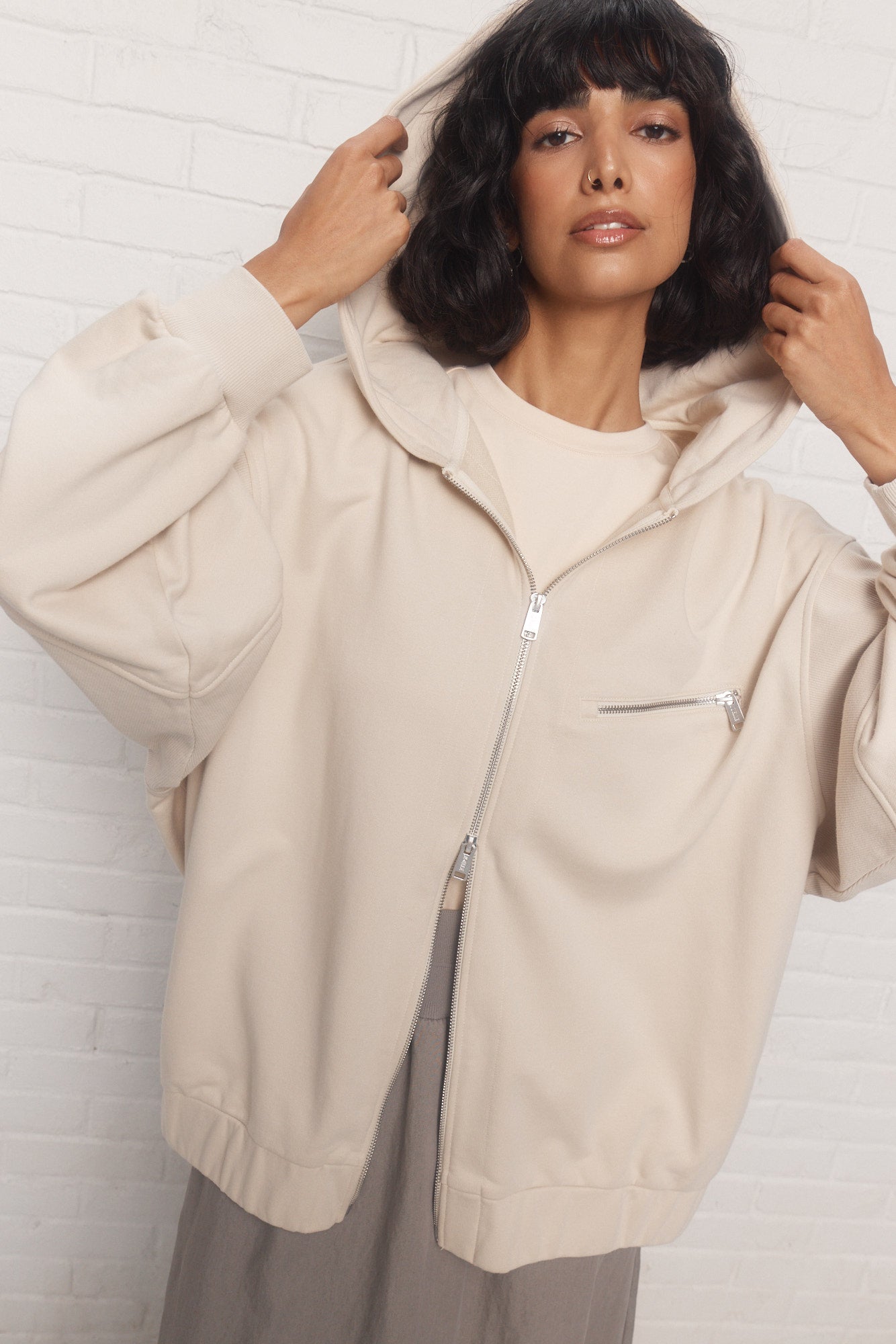 Jasper | Veste crème à capuchon