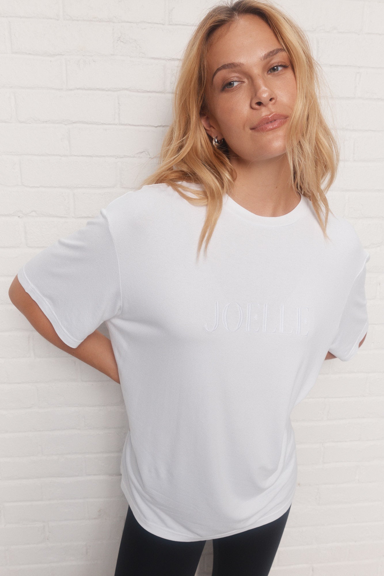T-shirt blanc logo brodé | Laurenzo