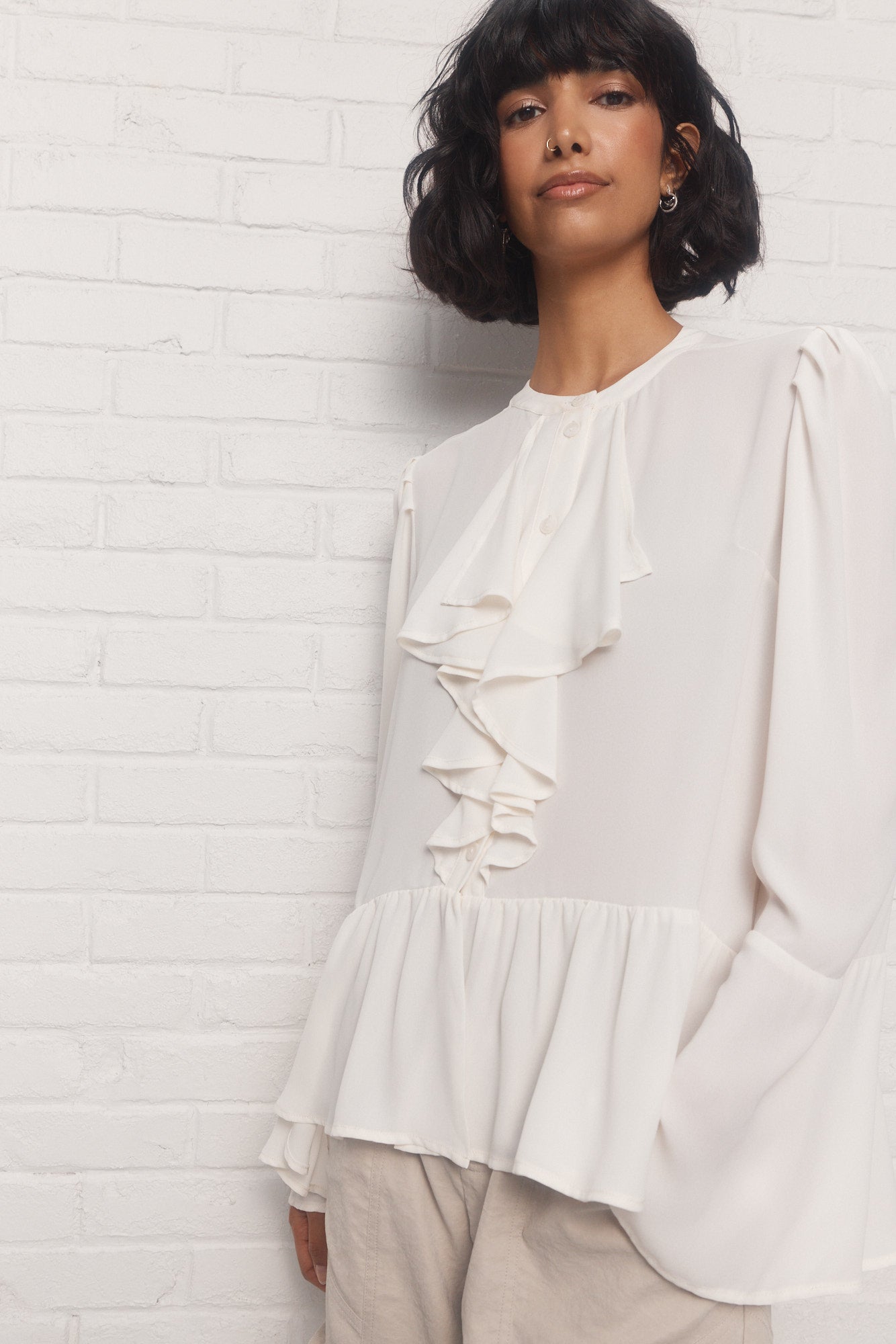 Loki | Blouse crème à volants
