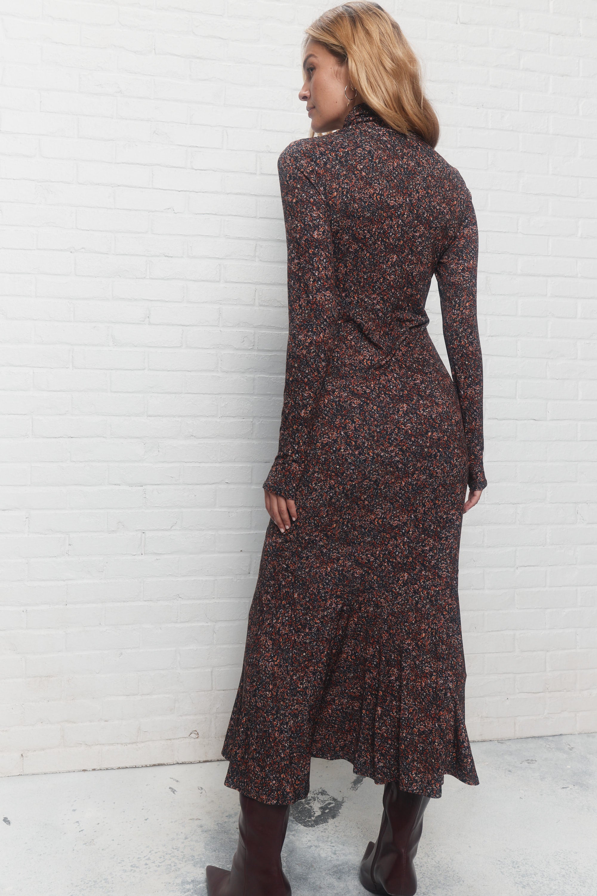 Josephine | Robe noire florale