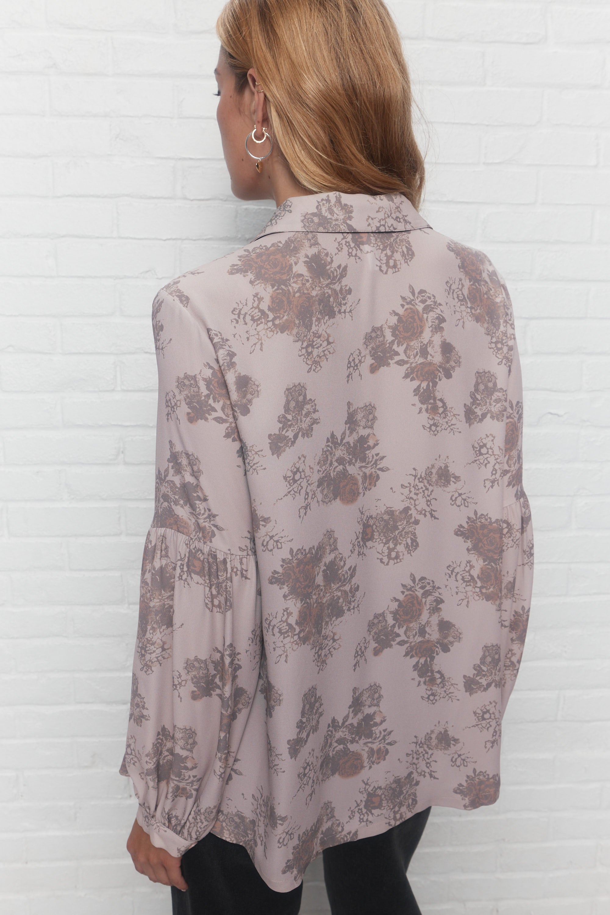 Marcelle | Blouse rose à imprimé floral