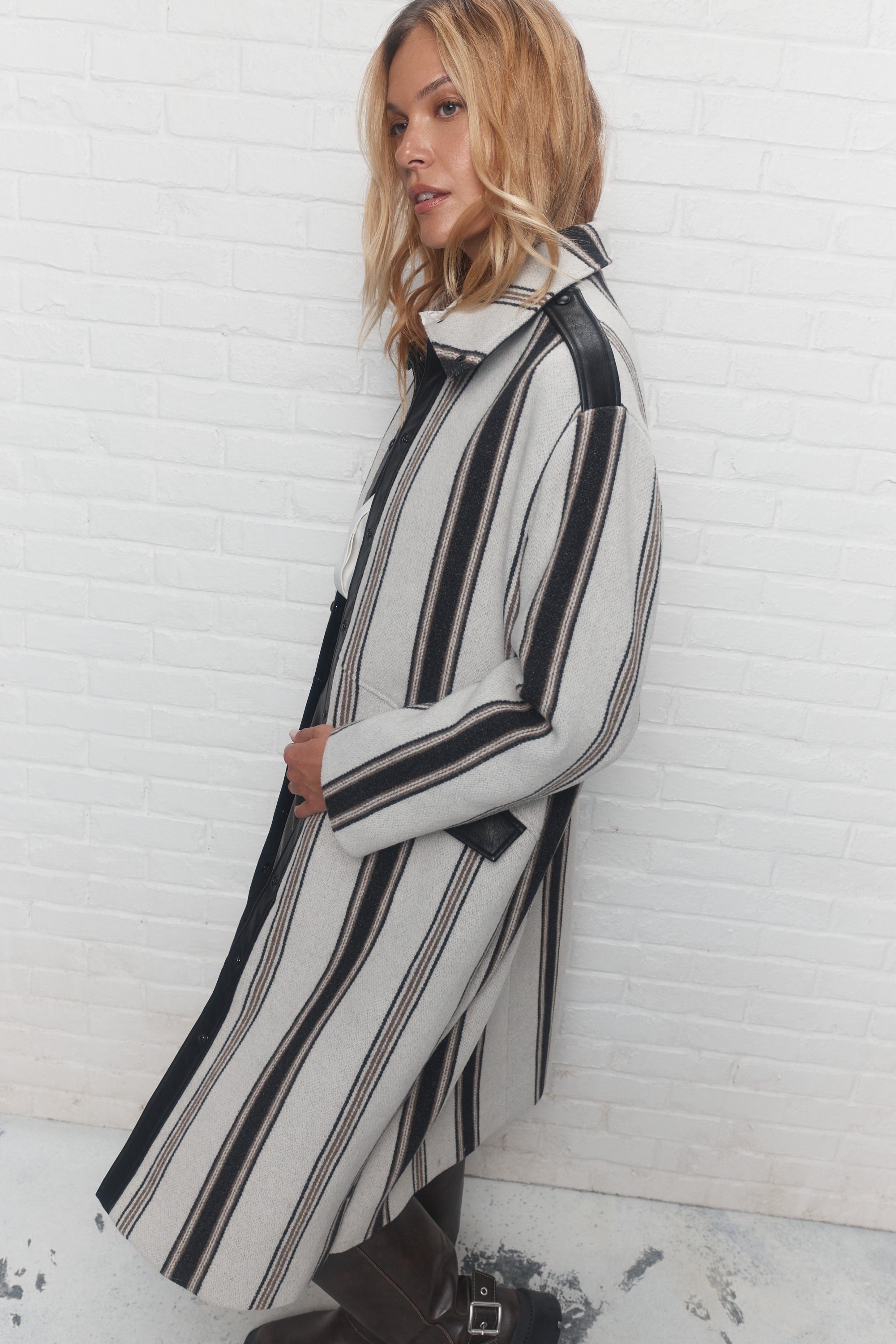 Viviani | Manteau à rayures