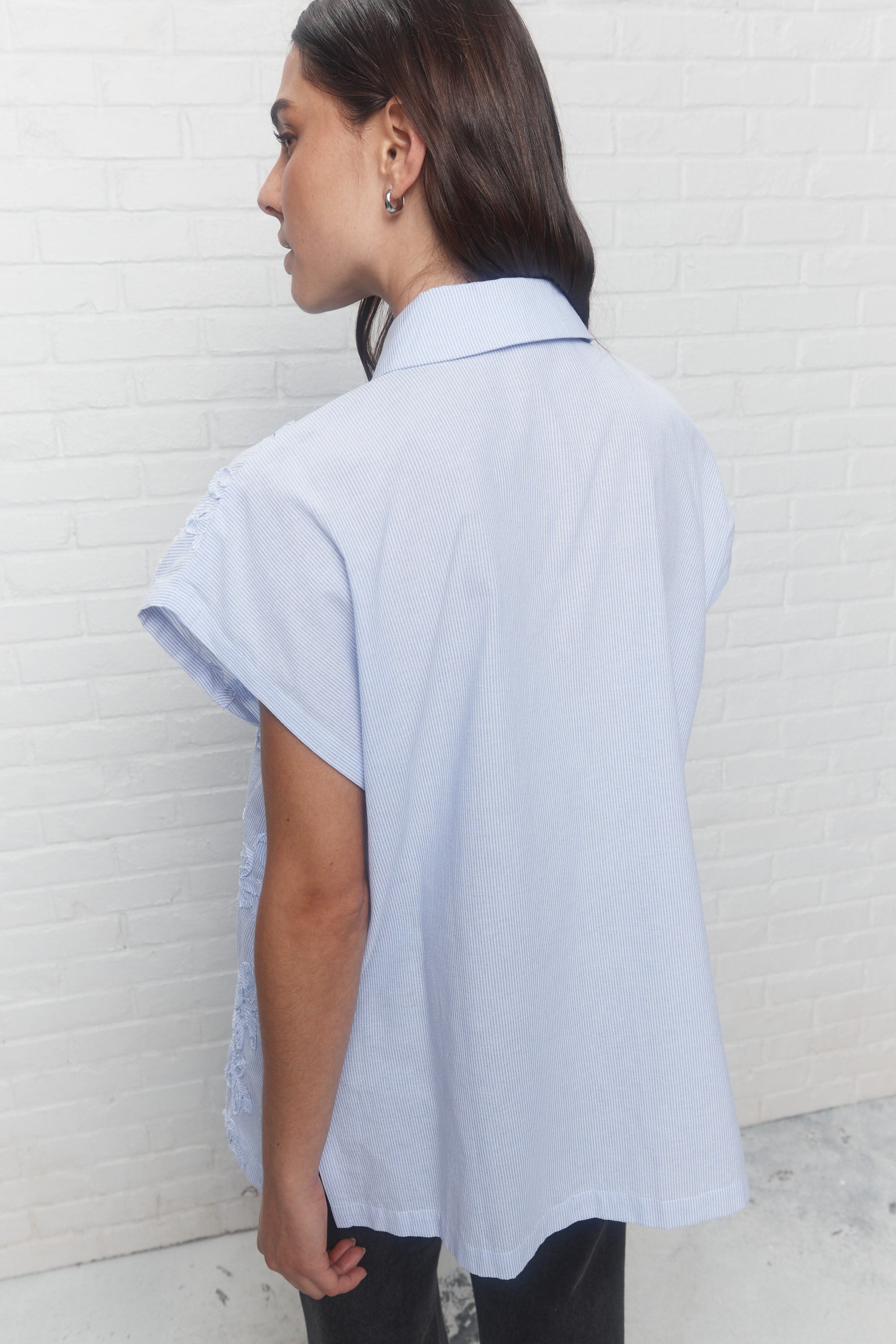 Ingrid | Chemise bleue à rayures