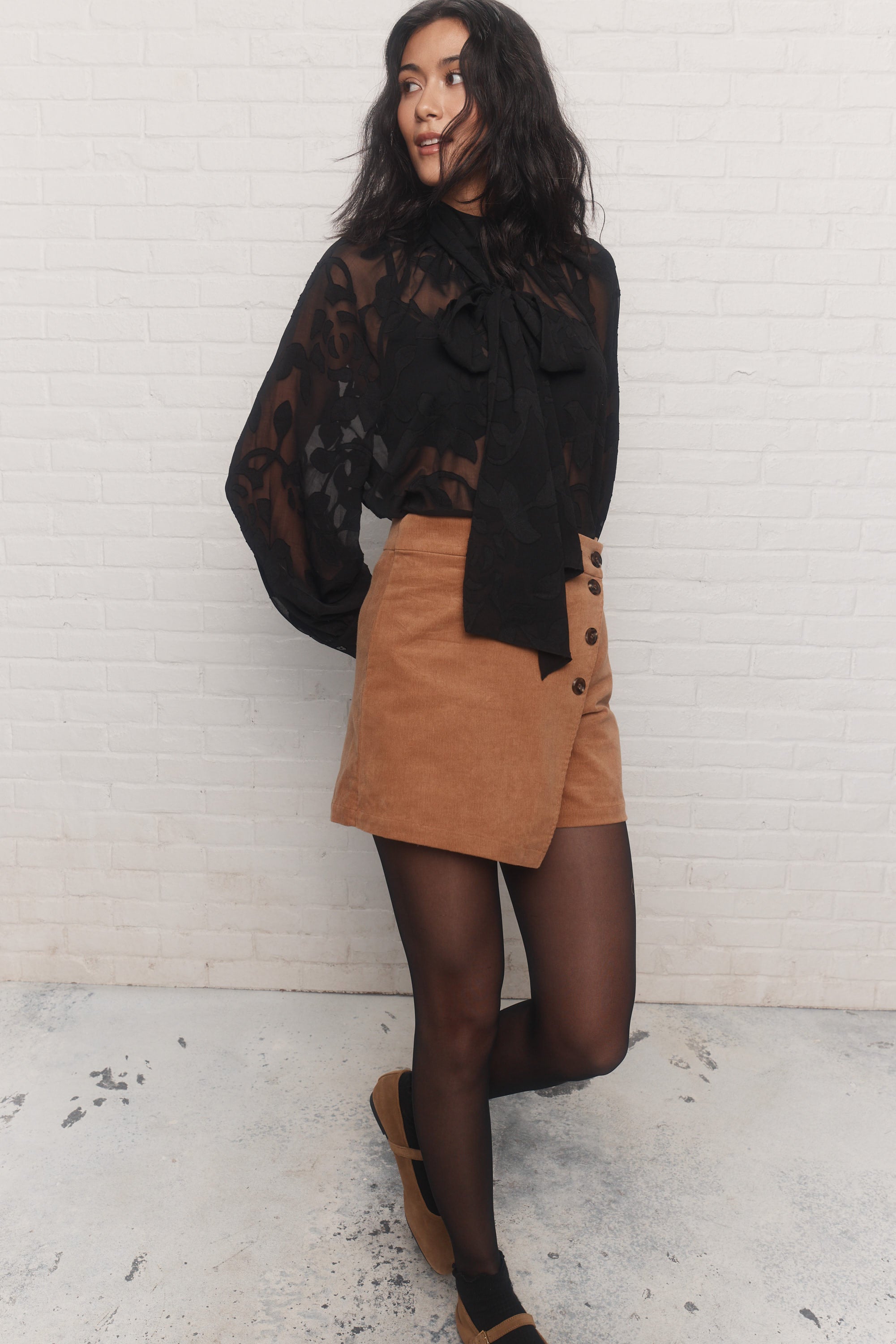 Sandrine | Jupe-short brune