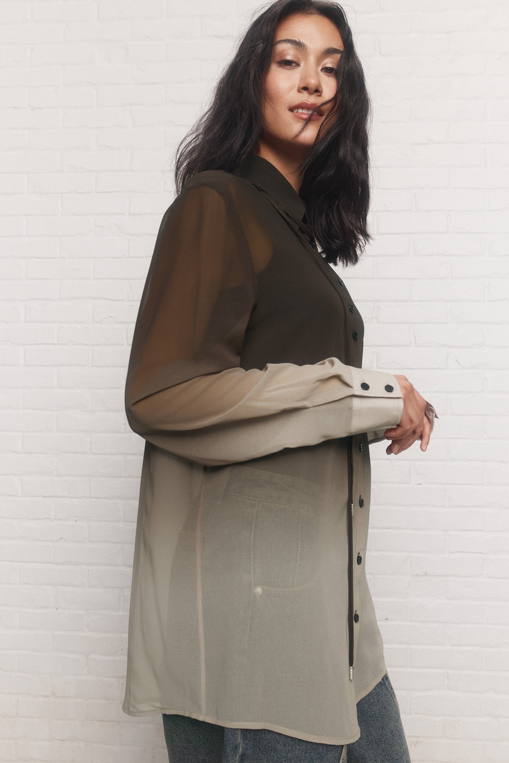 Bonnie | Green gradient shirt